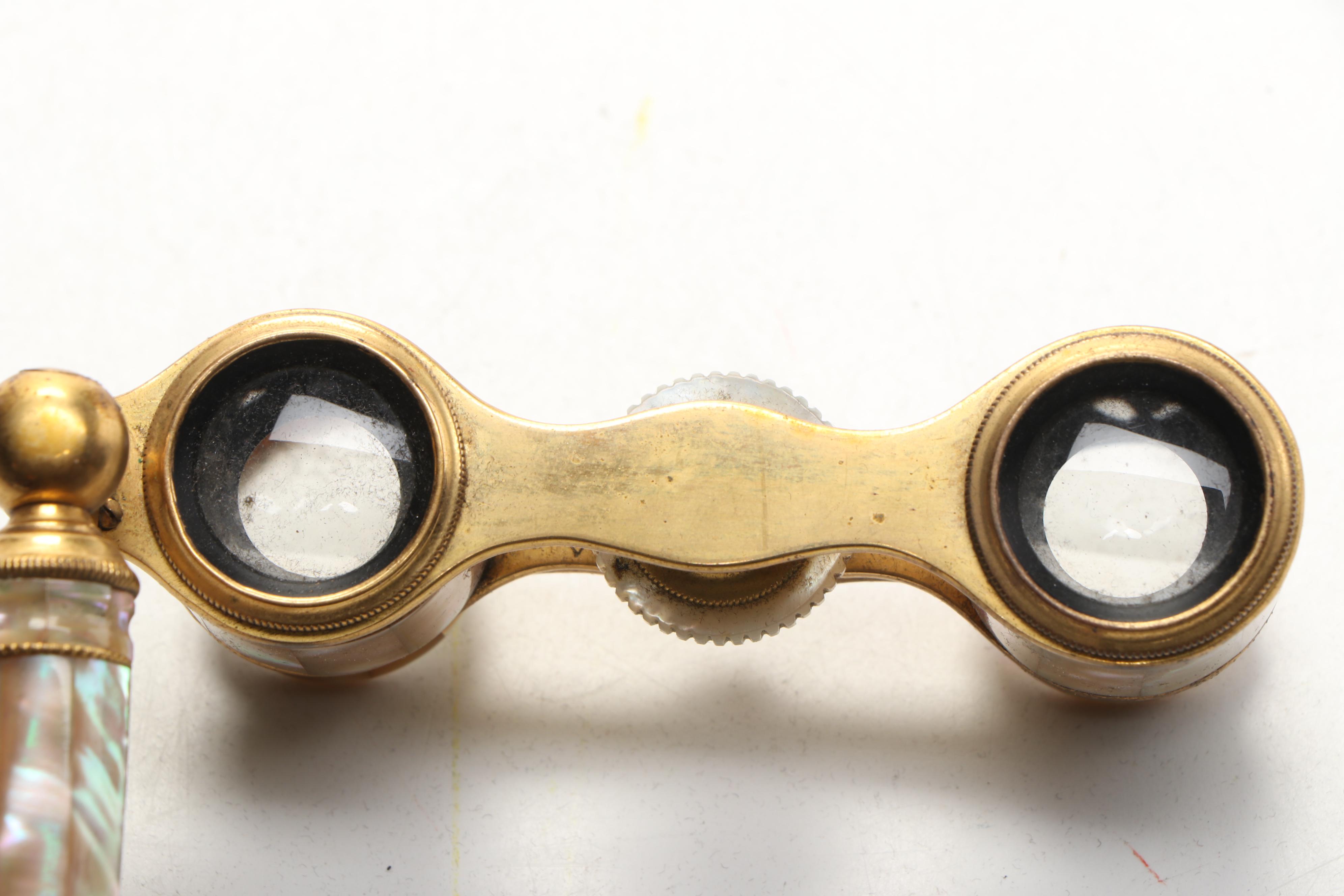 French Mother-of-Pearl and Brass Opera Glasses, Late 19th/ Early 20th Century