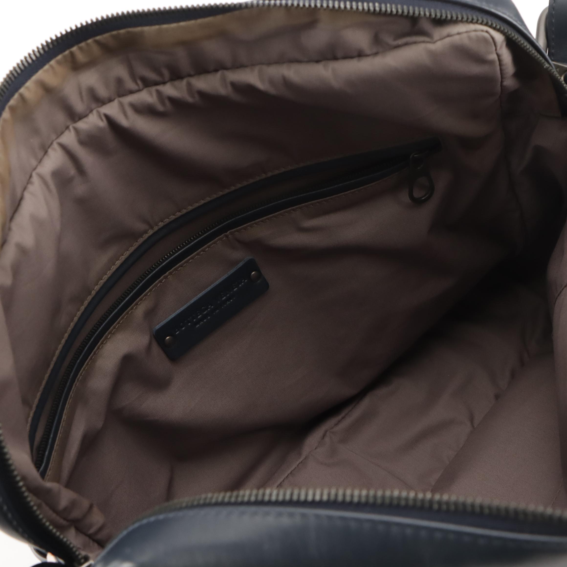 Bottega Veneta Navy Intrecciato Leather Dual Flap Pocket Large Shoulder Bag