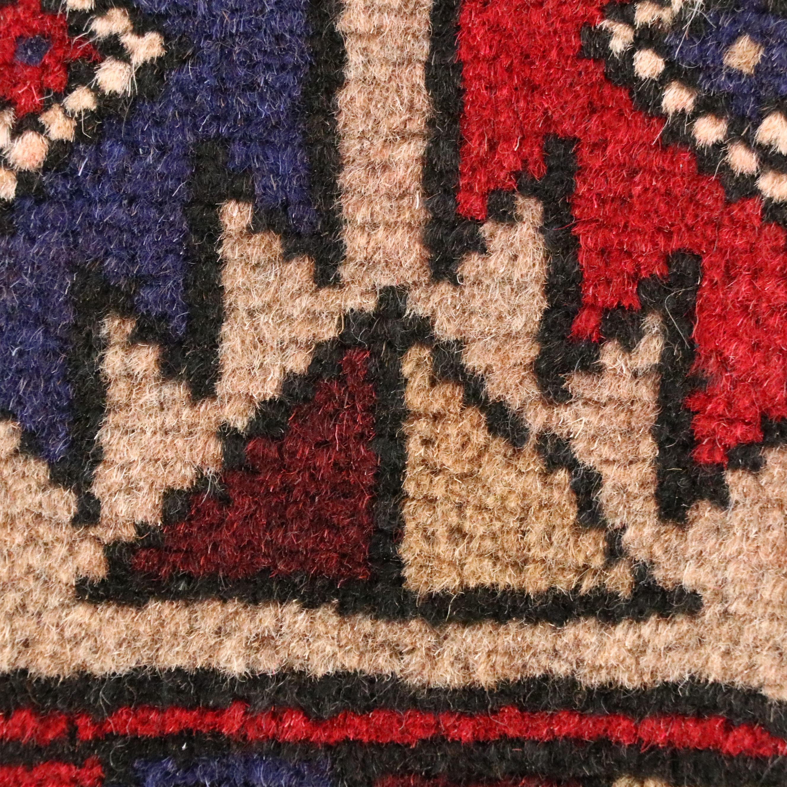 4'2 x 6'7 Hand-Knotted Afghan Pictorial Area Rug