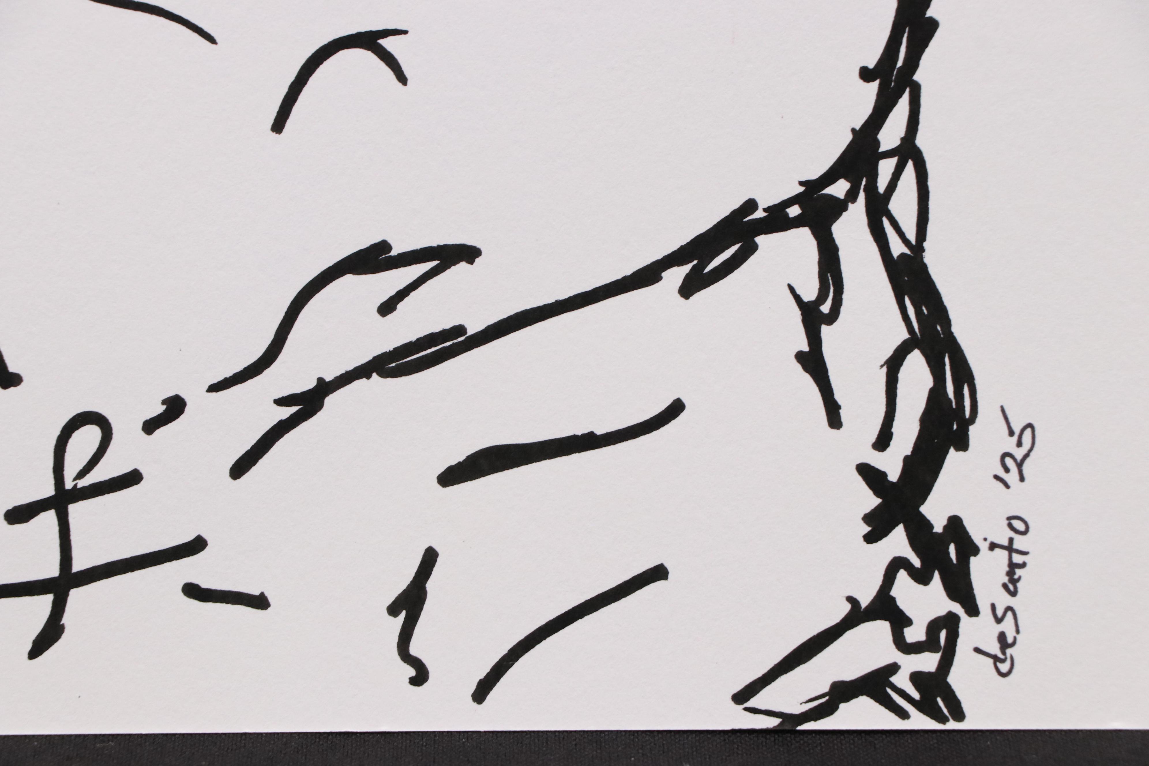 deSanto Stylized Figural Stylized Ink Drawing "Within the Fold," 2025