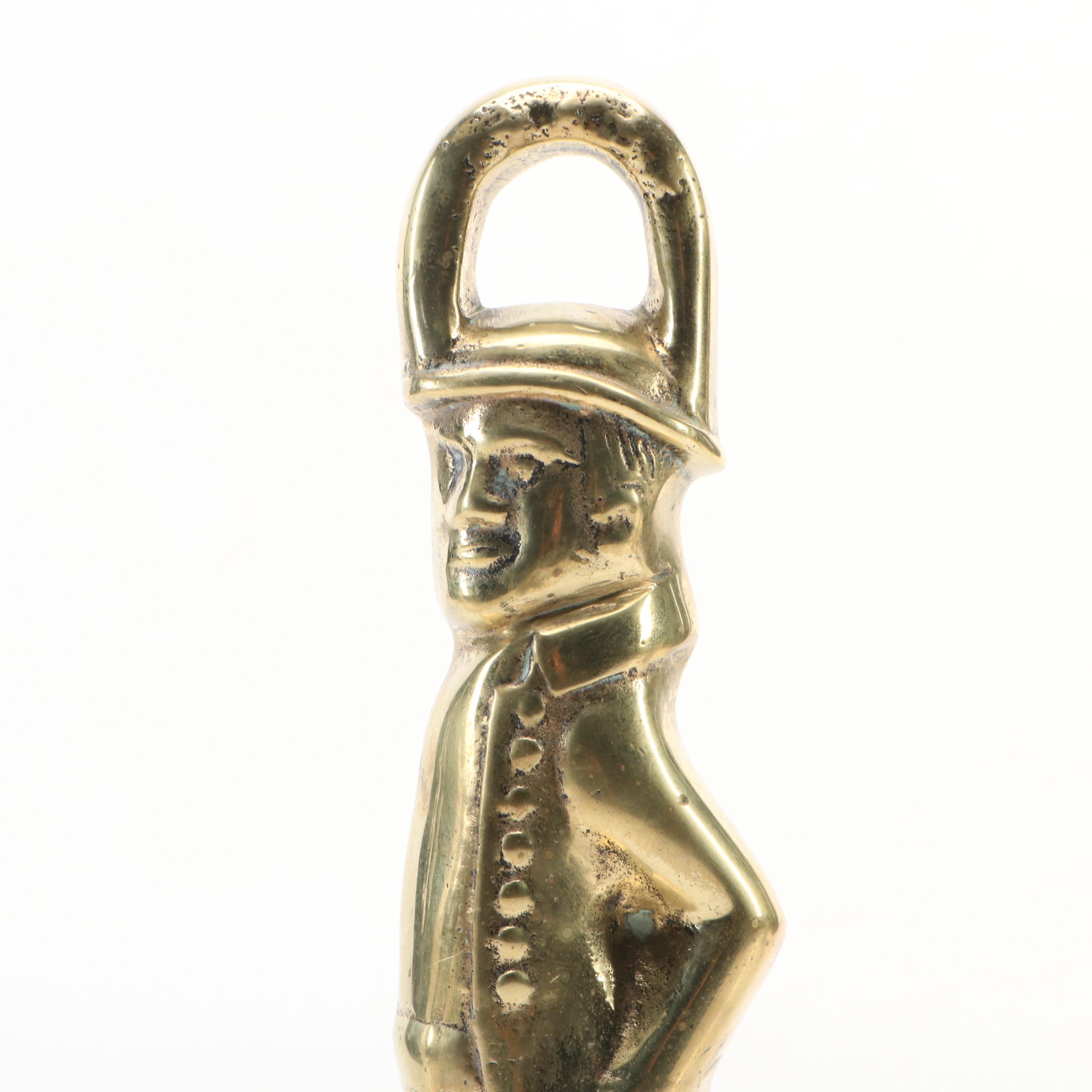 Brass Hessian Soldier Doorstop, Mid to Late 20th Century