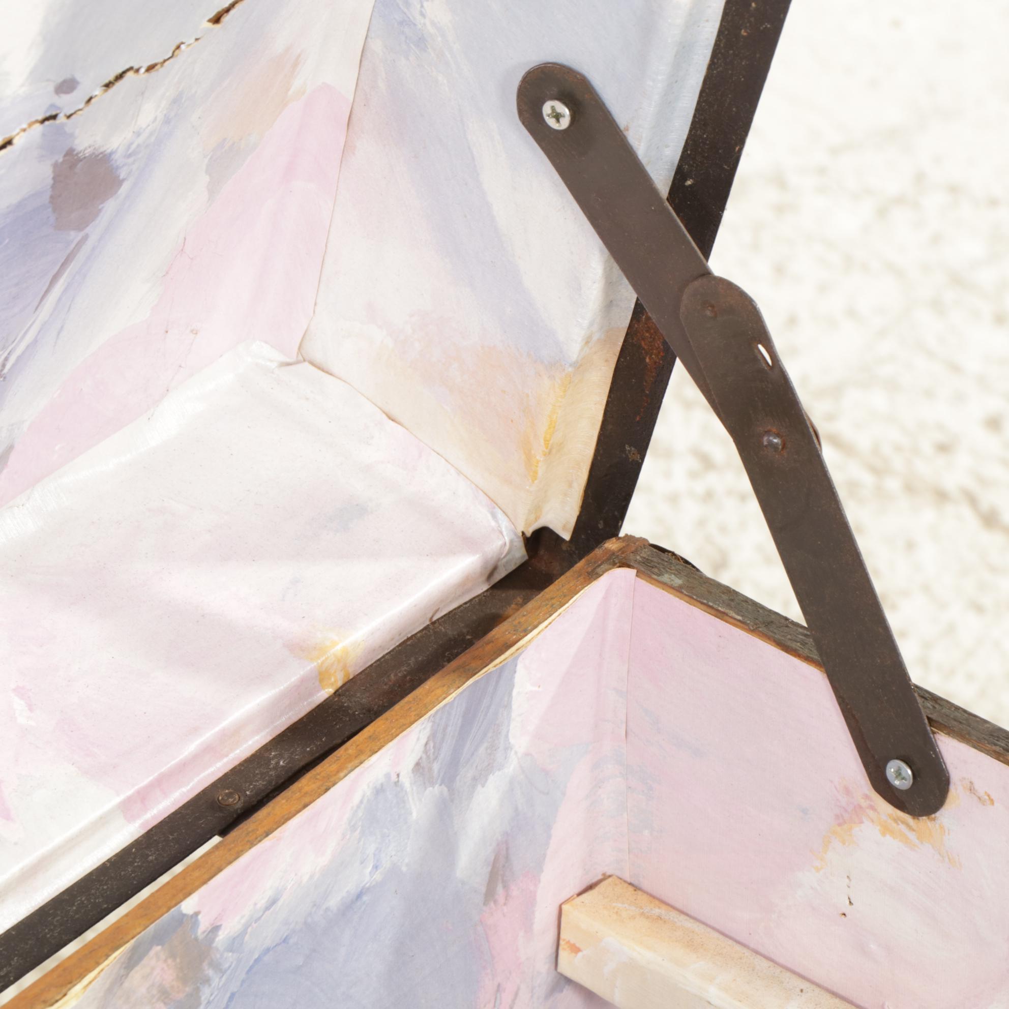 Flat Top Wood Steamer Trunk with Metal Trim, Early 20th Century