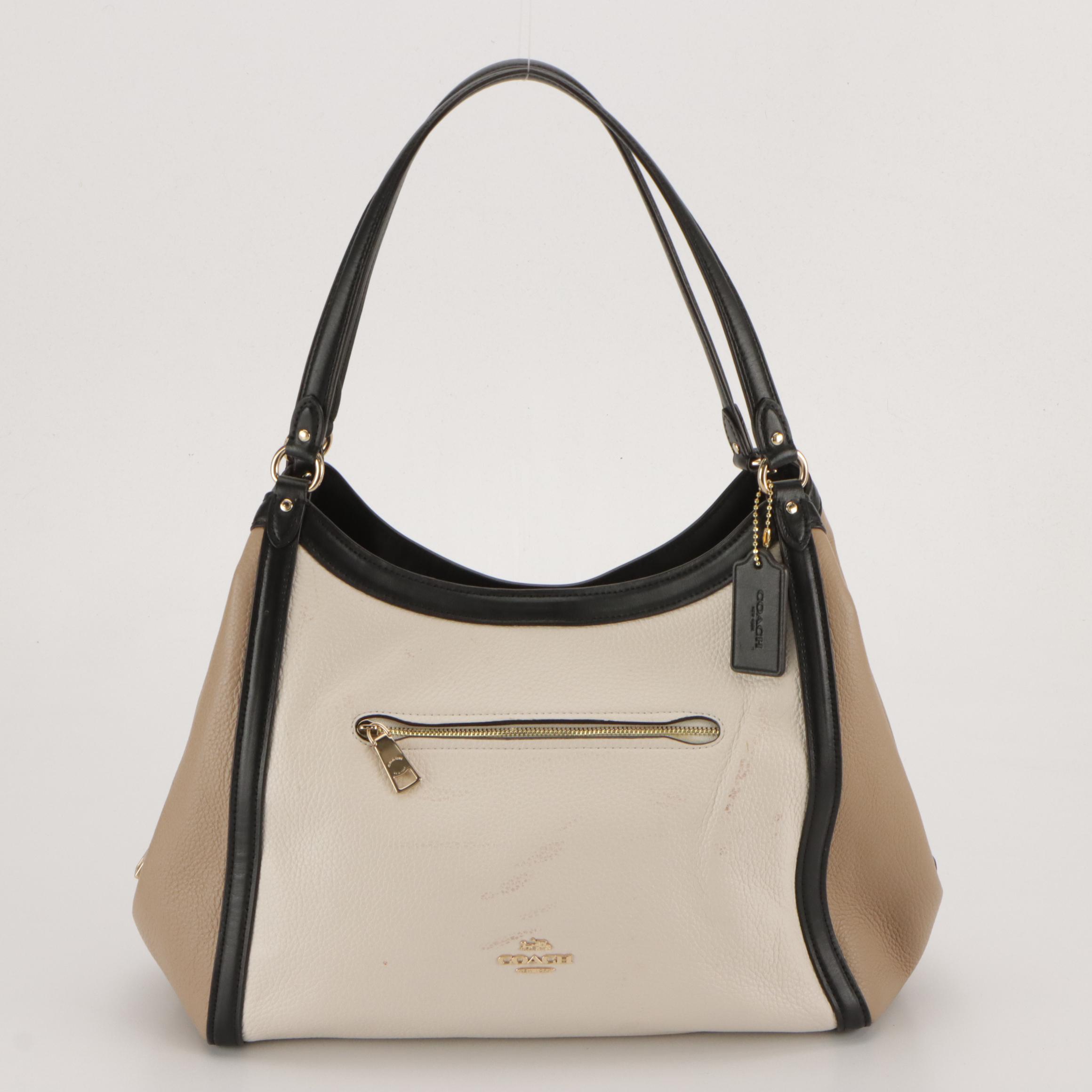 Coach Black Leather 'Phoebe' Satchel Bag and Color-Blocked Leather 'Kristy' Bag