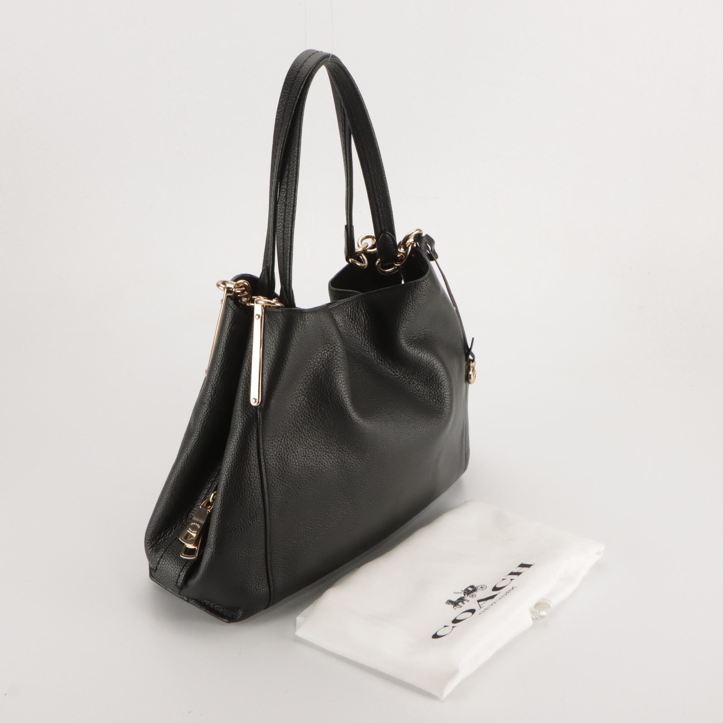 Coach Black Leather 'Phoebe' Satchel Bag and Color-Blocked Leather 'Kristy' Bag