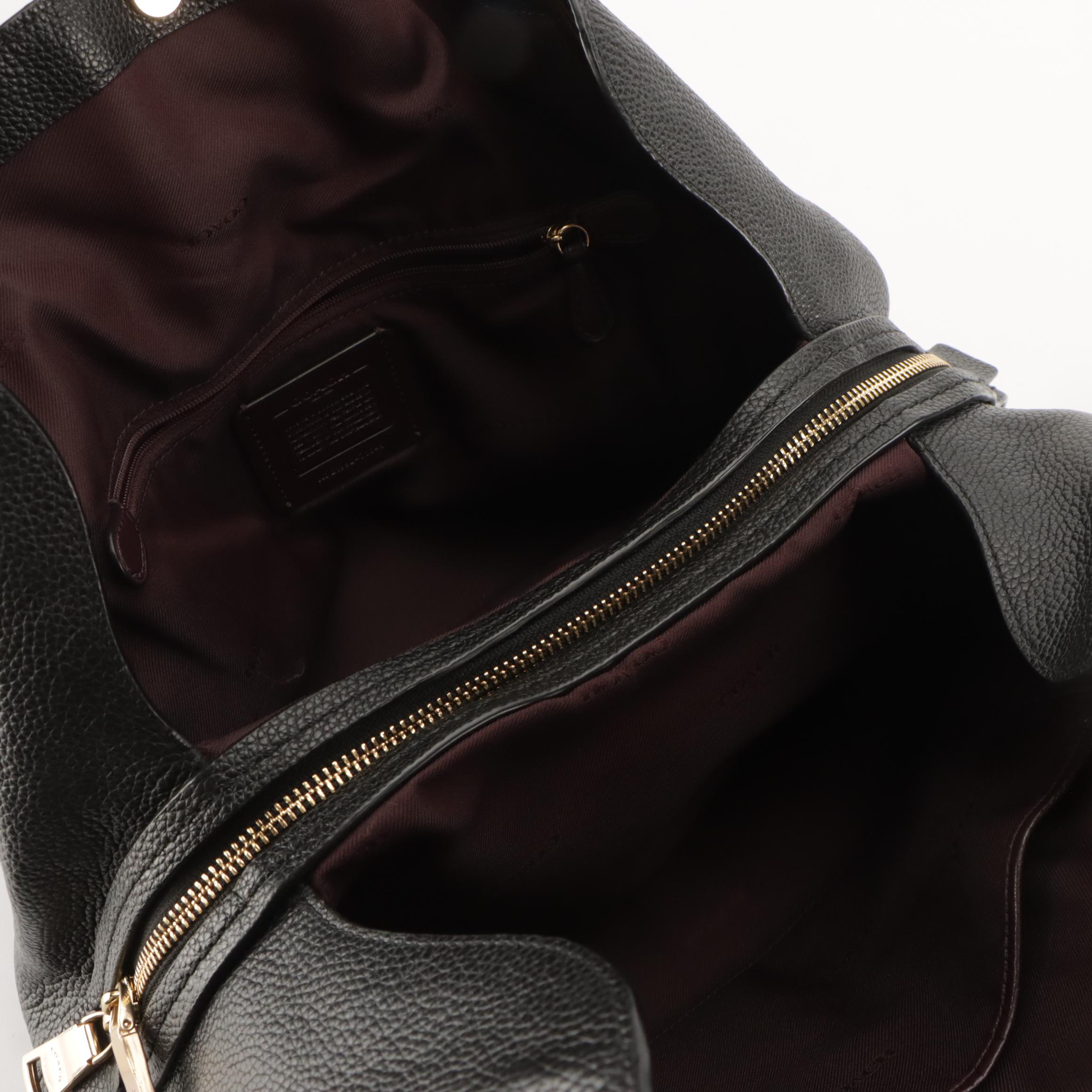 Coach Black Leather 'Phoebe' Satchel Bag and Color-Blocked Leather 'Kristy' Bag