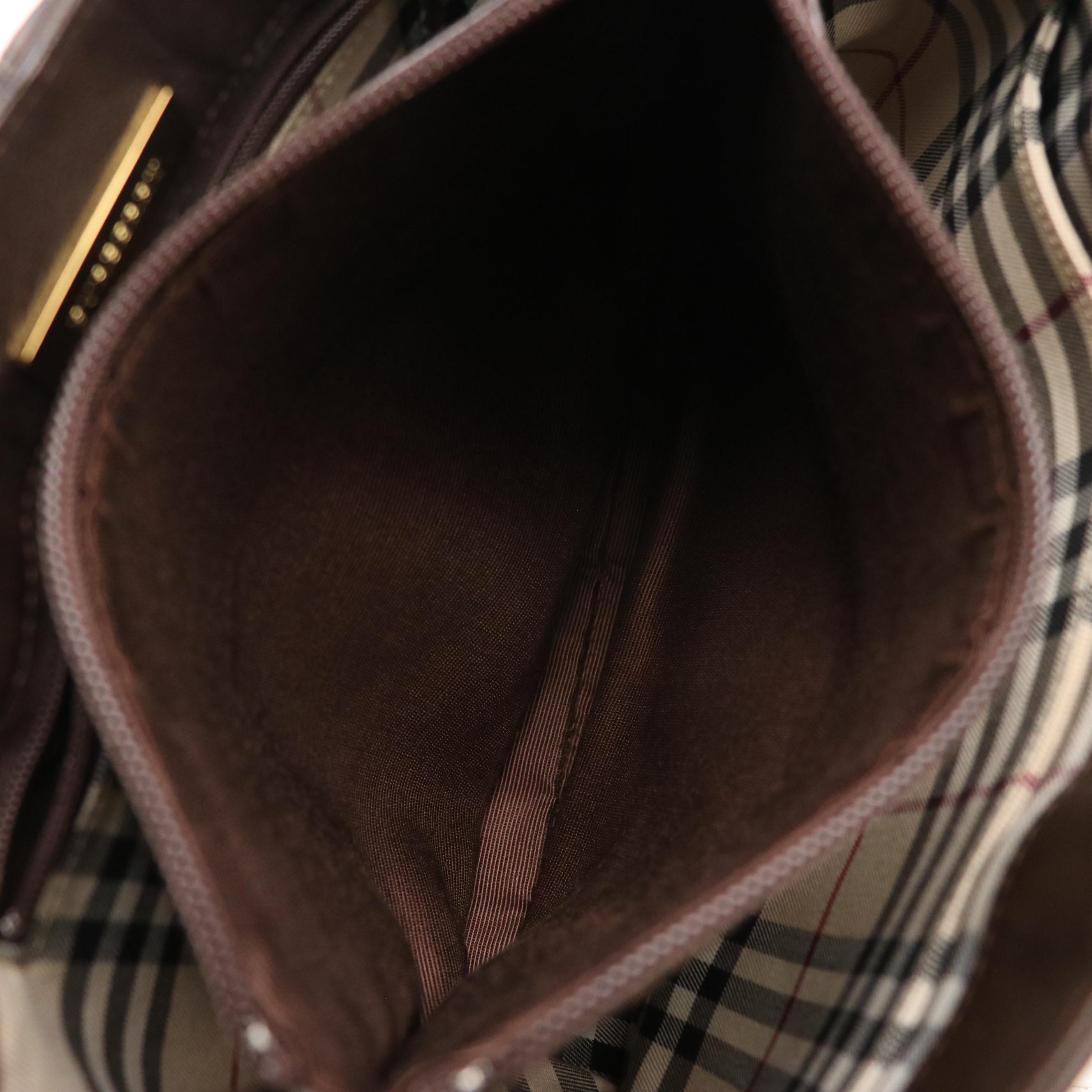 Burberry Brown Grain Leather Top Handle Bag