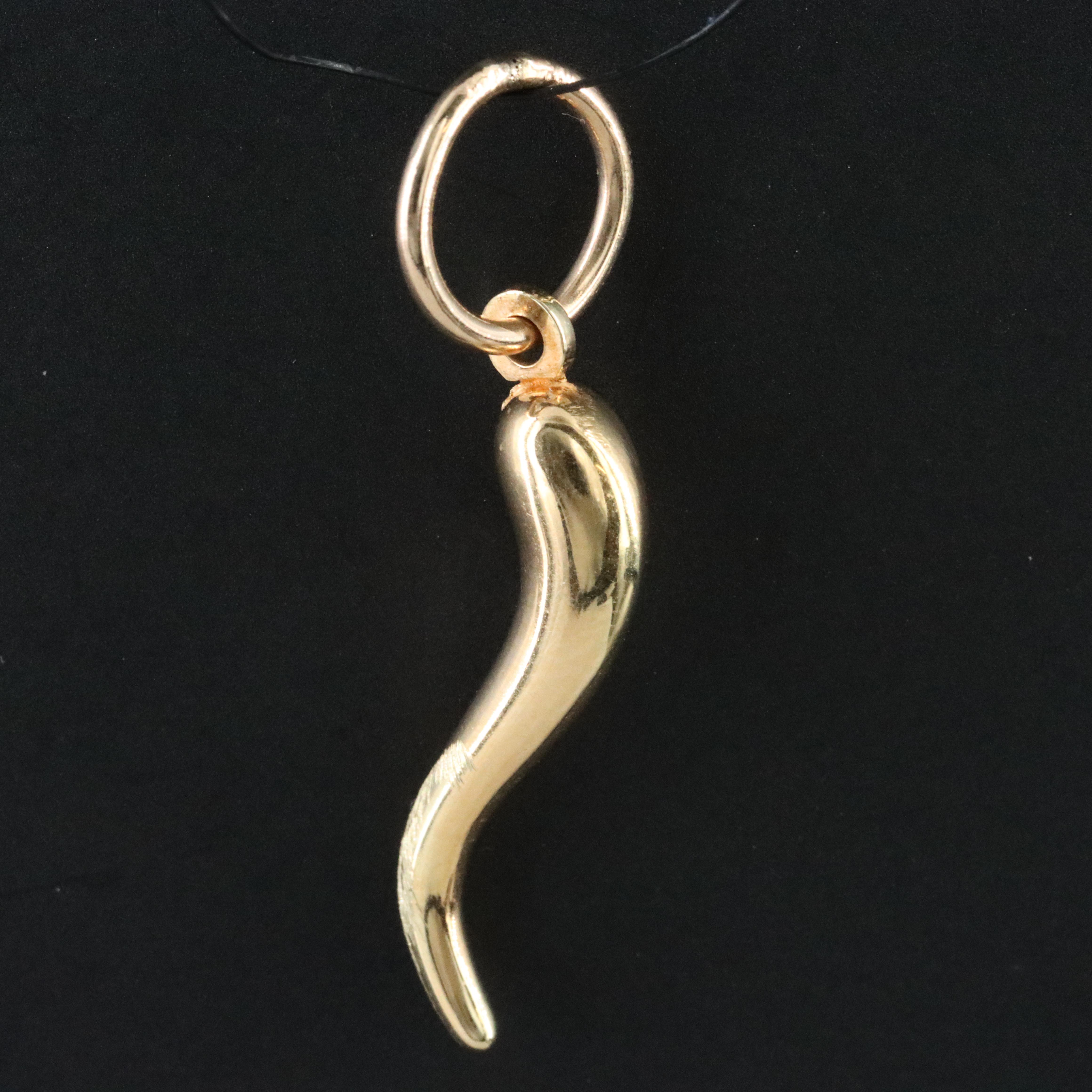 14K Cornicello Charm Pendant