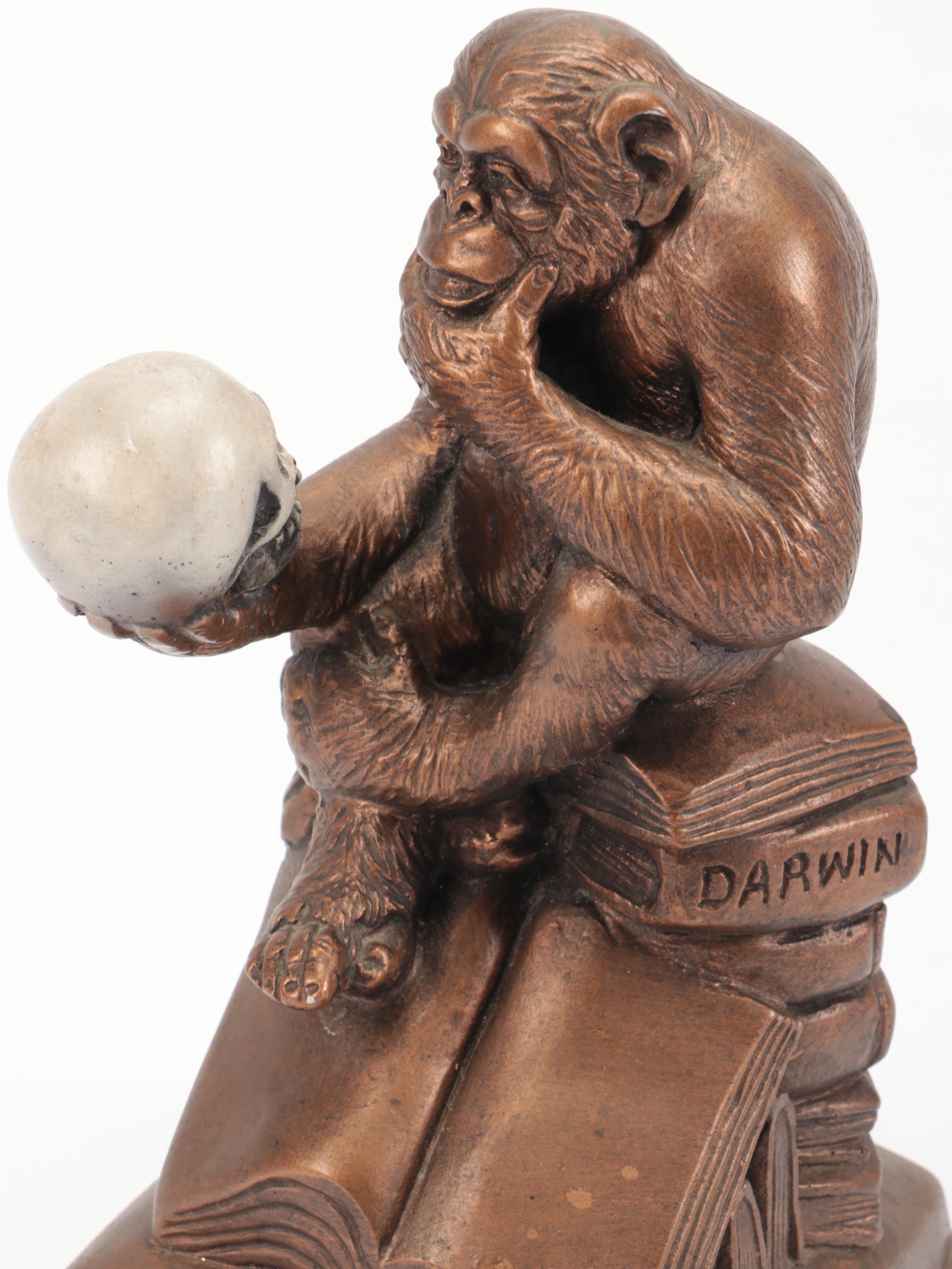 Austin Productions "Darwin Ape" Chalkware Figurine, Mid-20th Century