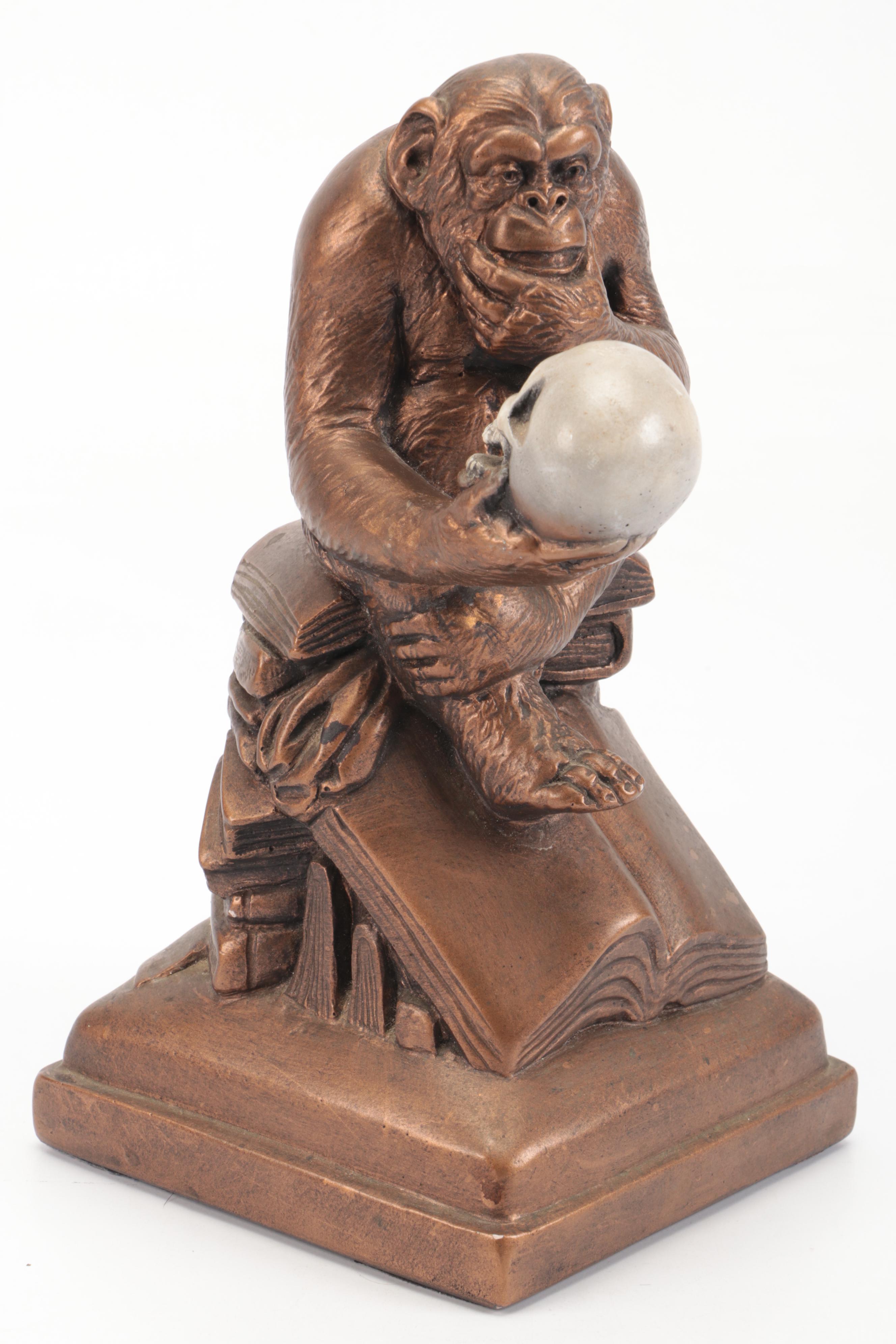 Austin Productions "Darwin Ape" Chalkware Figurine, Mid-20th Century