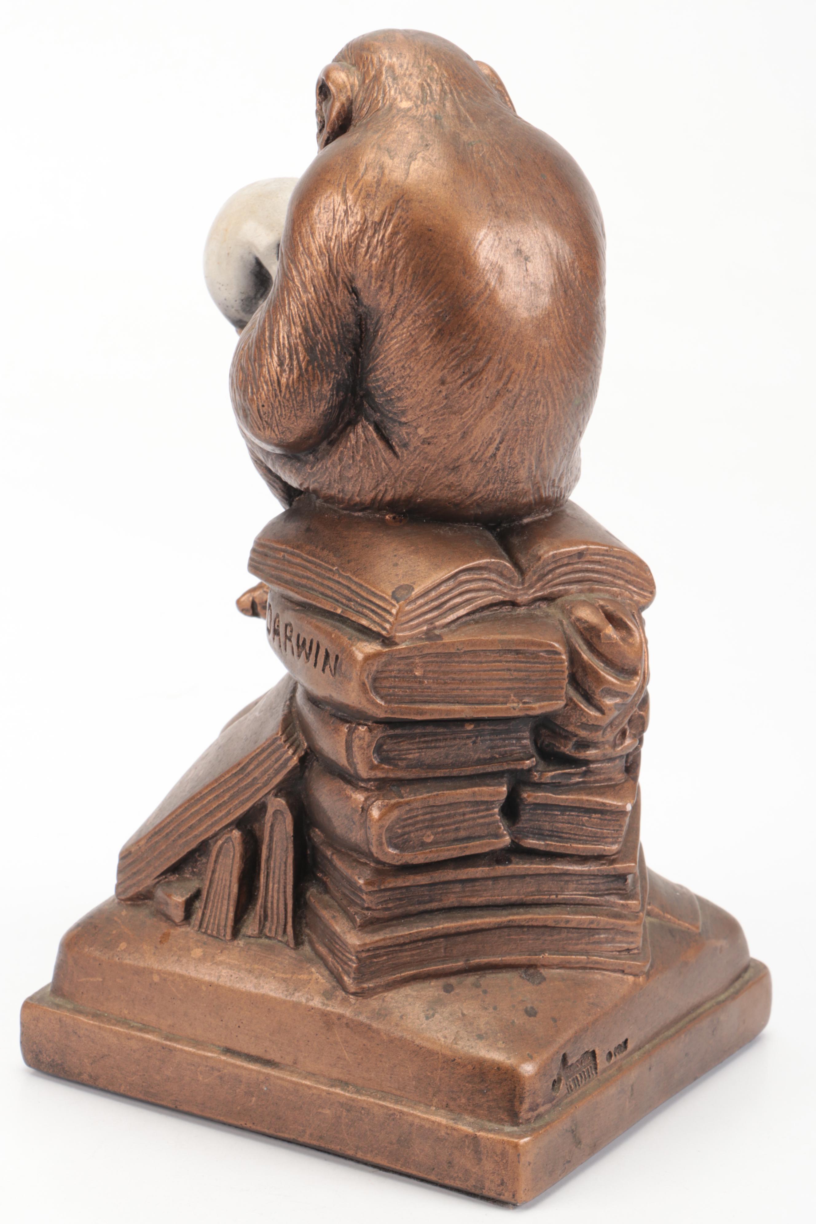 Austin Productions "Darwin Ape" Chalkware Figurine, Mid-20th Century