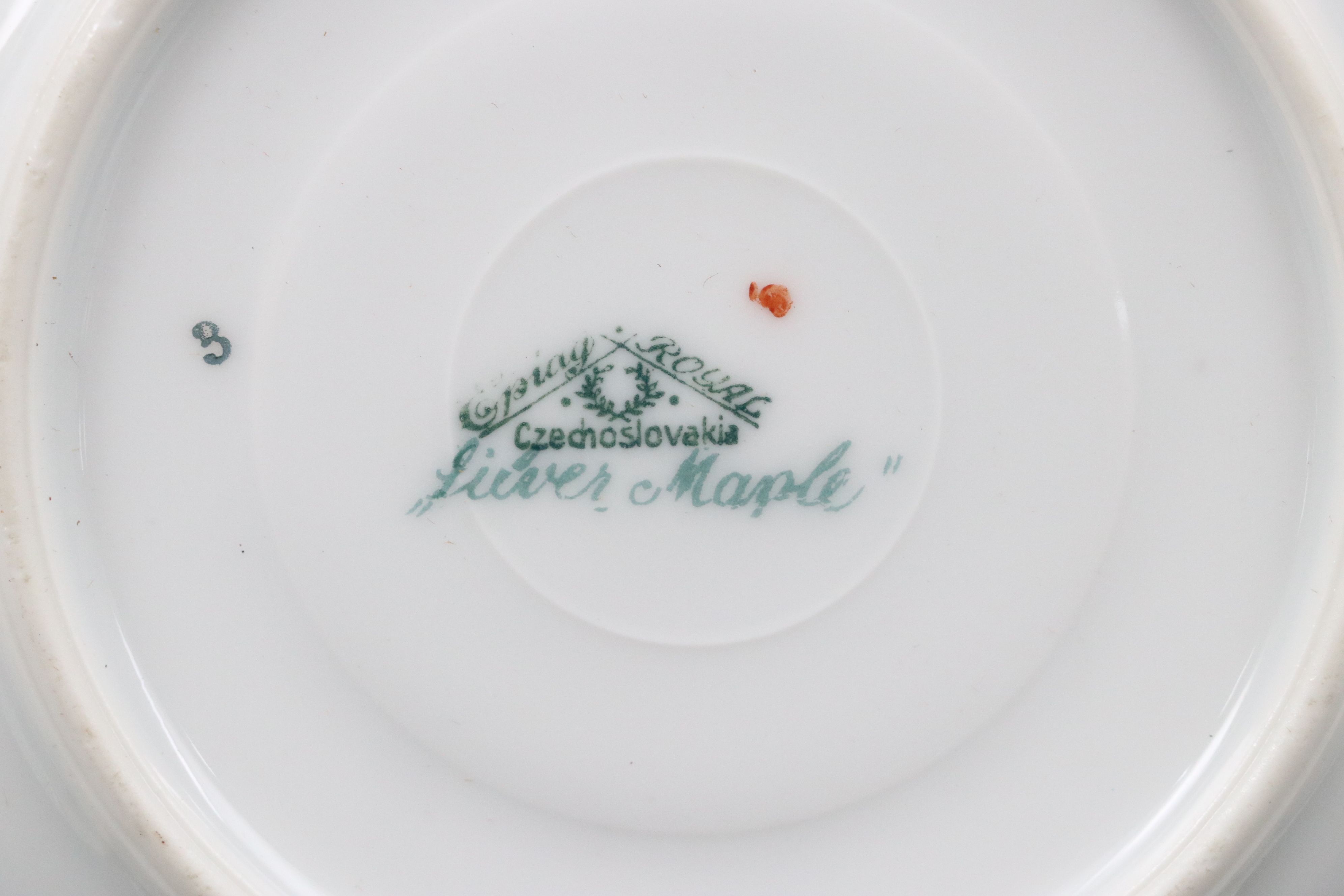 Epiag "Silver Maple" Porcelain Plates and Serving Pieces, Early to Mid-20th C.