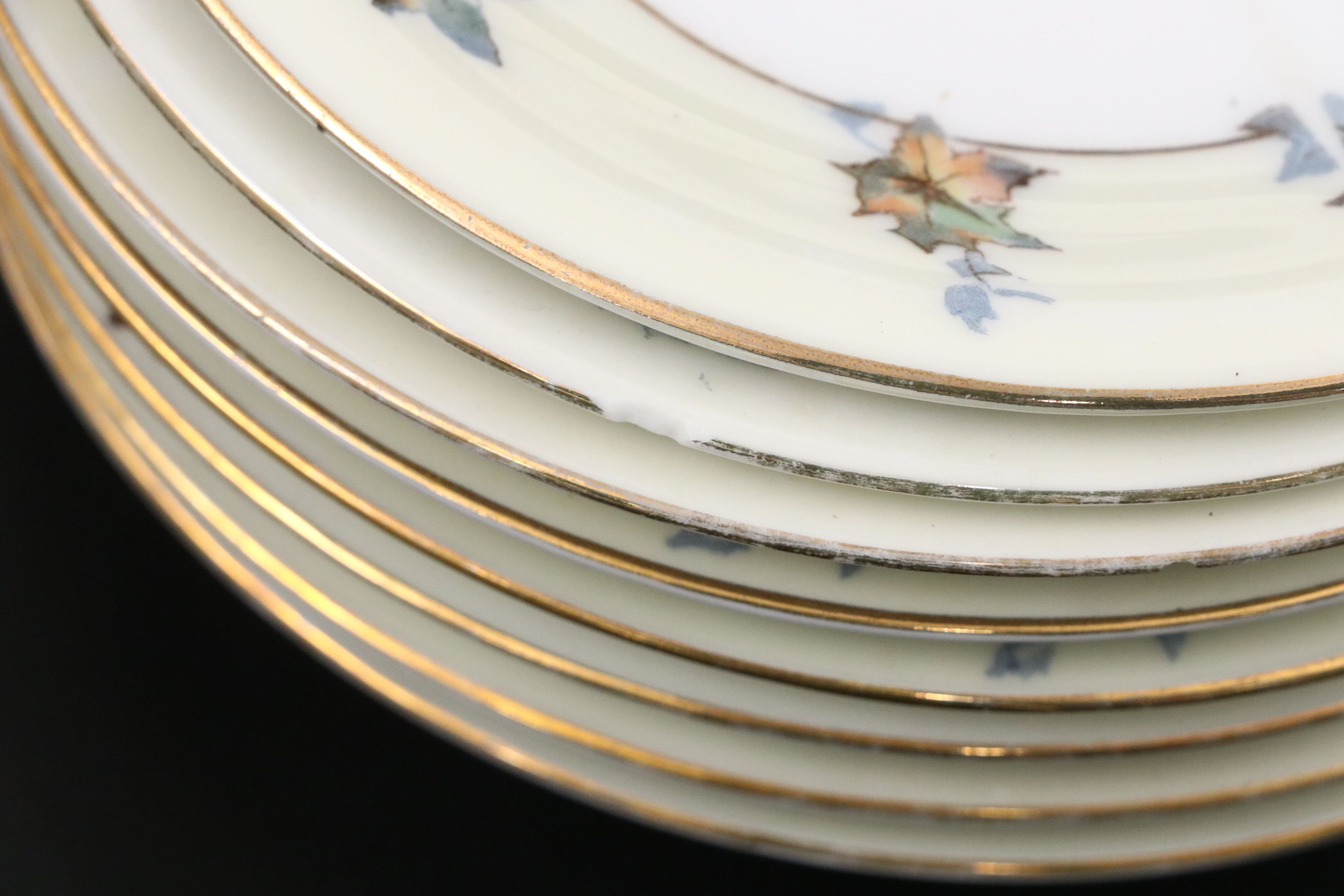 Epiag "Silver Maple" Porcelain Plates and Serving Pieces, Early to Mid-20th C.