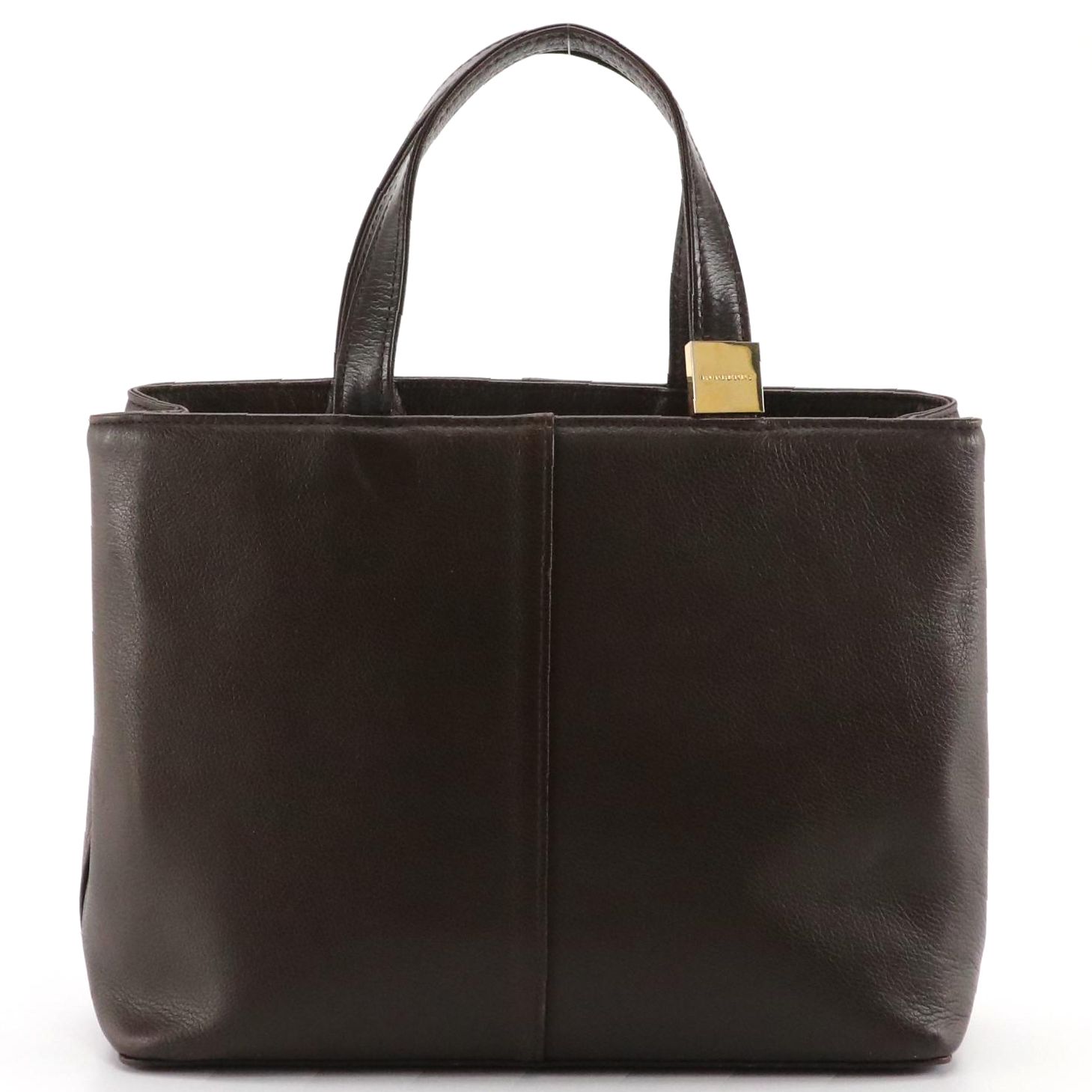 Burberry Brown Grain Leather Top Handle Bag