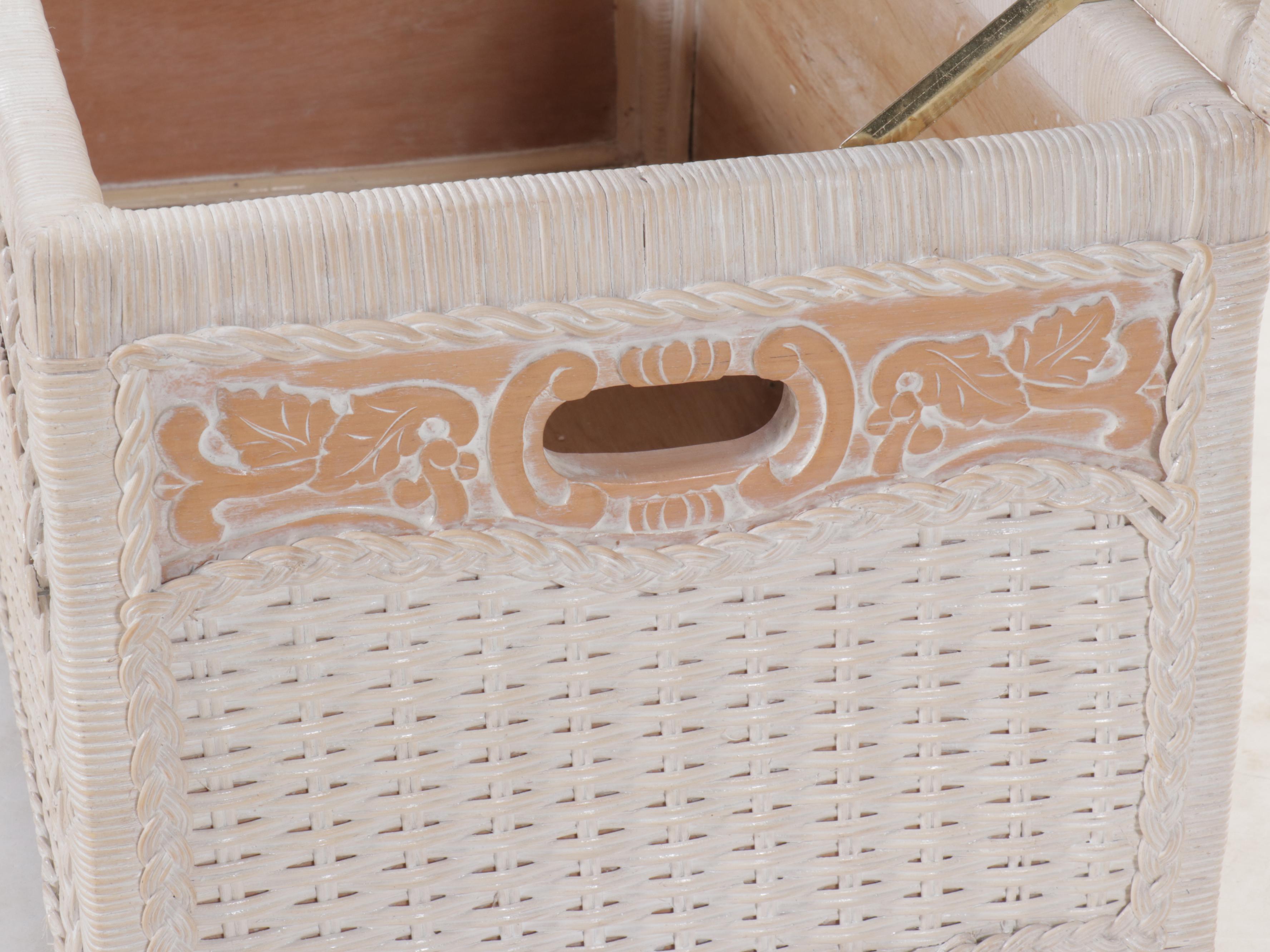 Pier 1 "Jamaica Collection" White Wicker Storage Bench