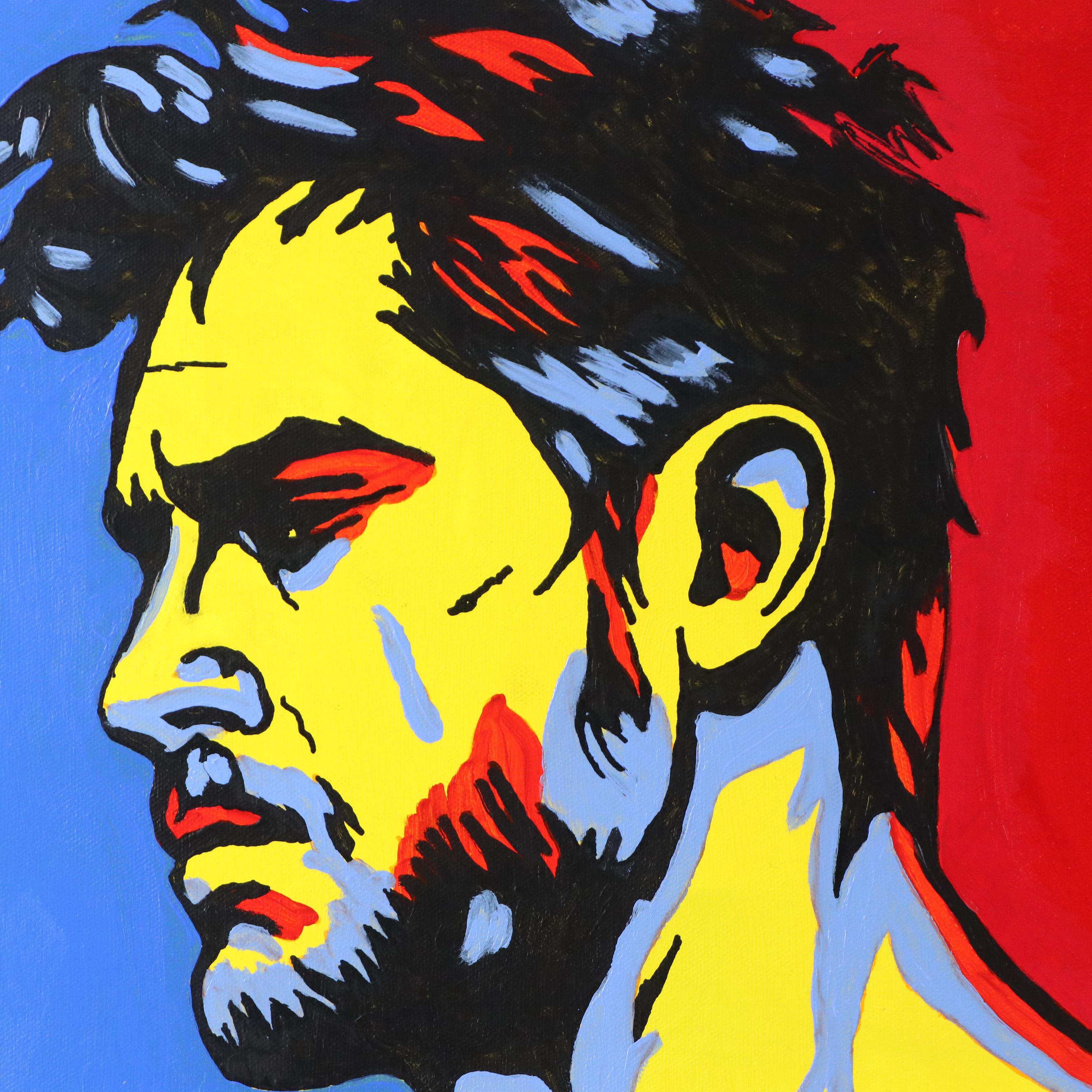 deSanto Stylized Figural Acrylic Portrait "Color War," 2025