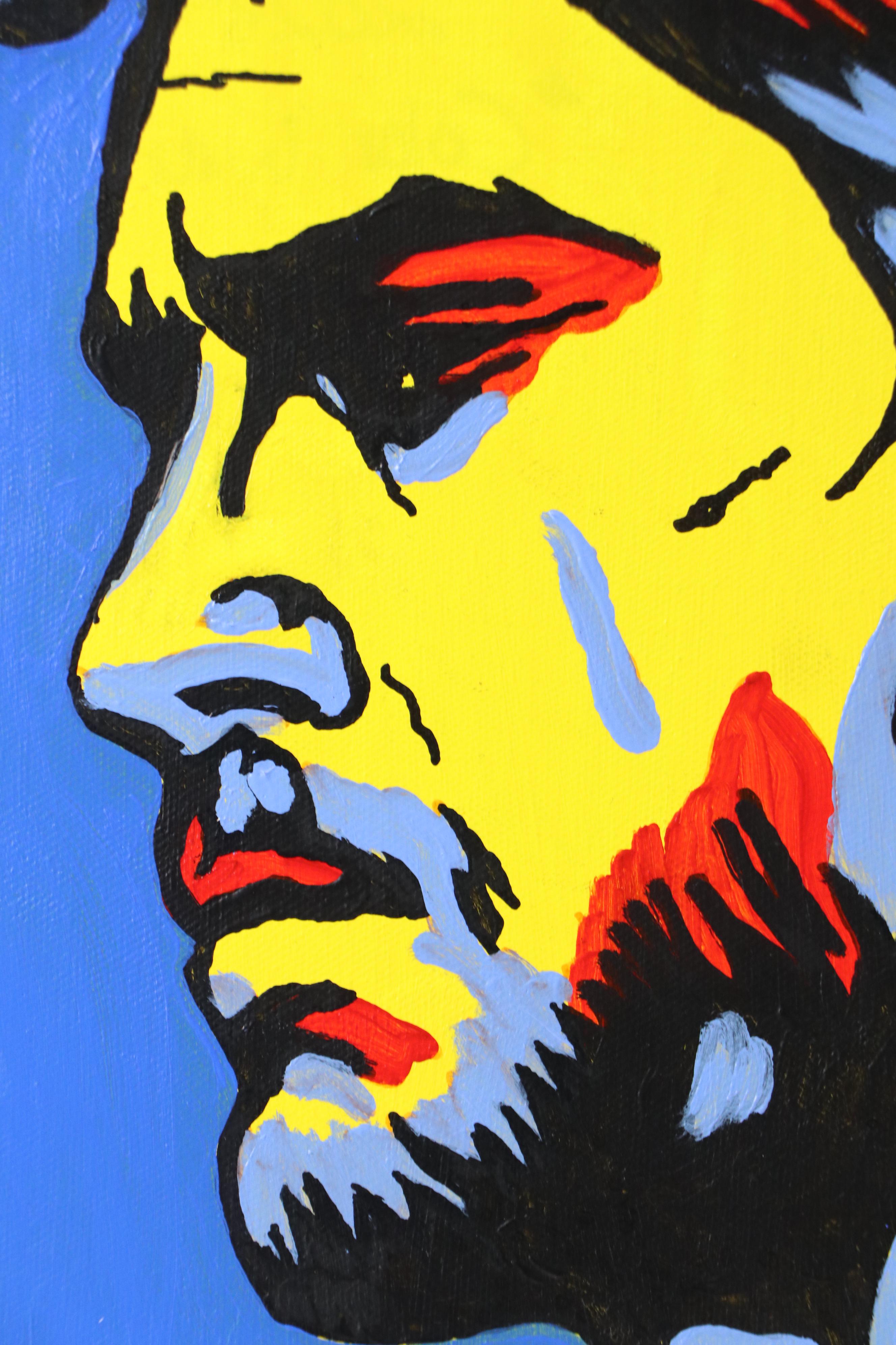 deSanto Stylized Figural Acrylic Portrait "Color War," 2025