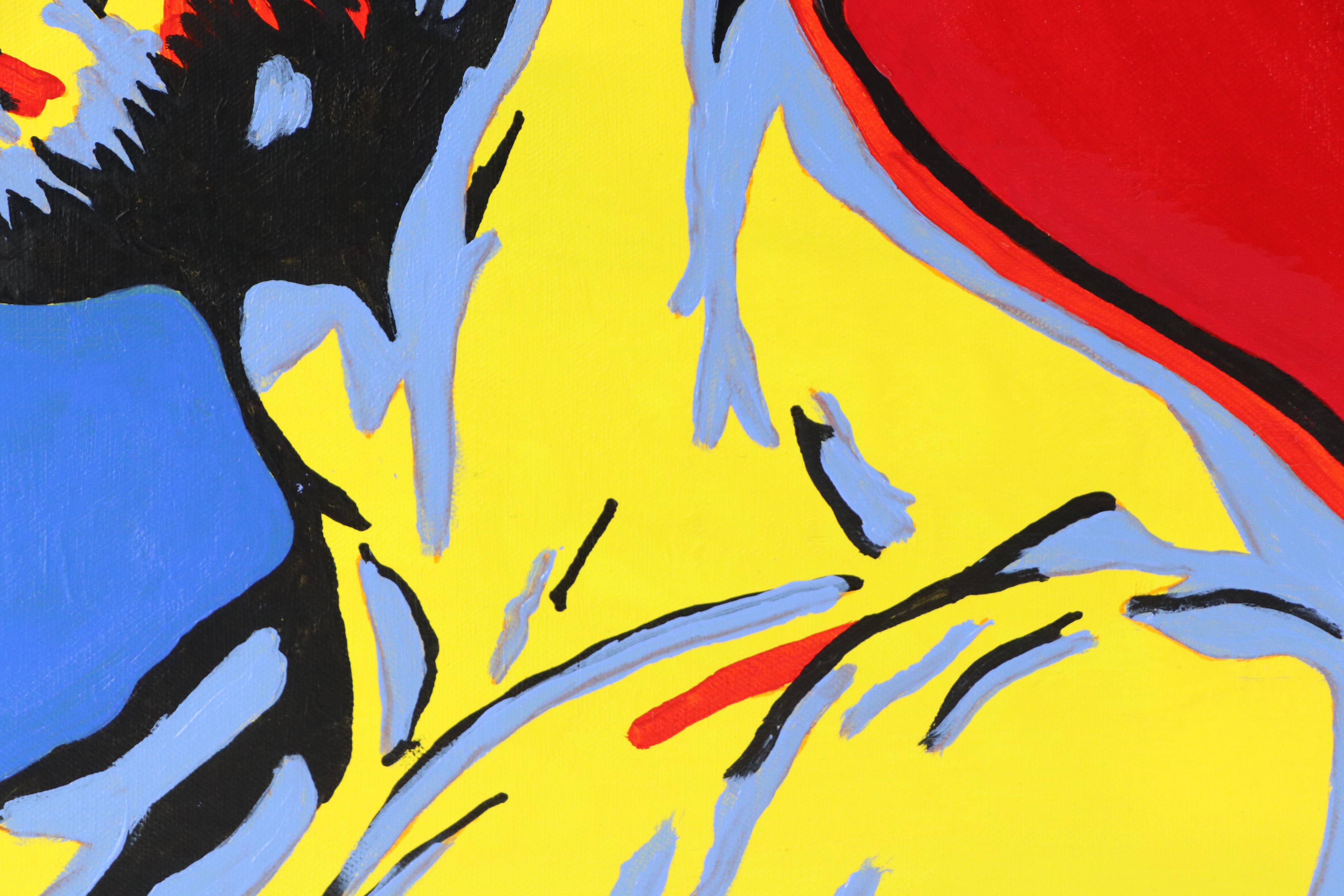 deSanto Stylized Figural Acrylic Portrait "Color War," 2025