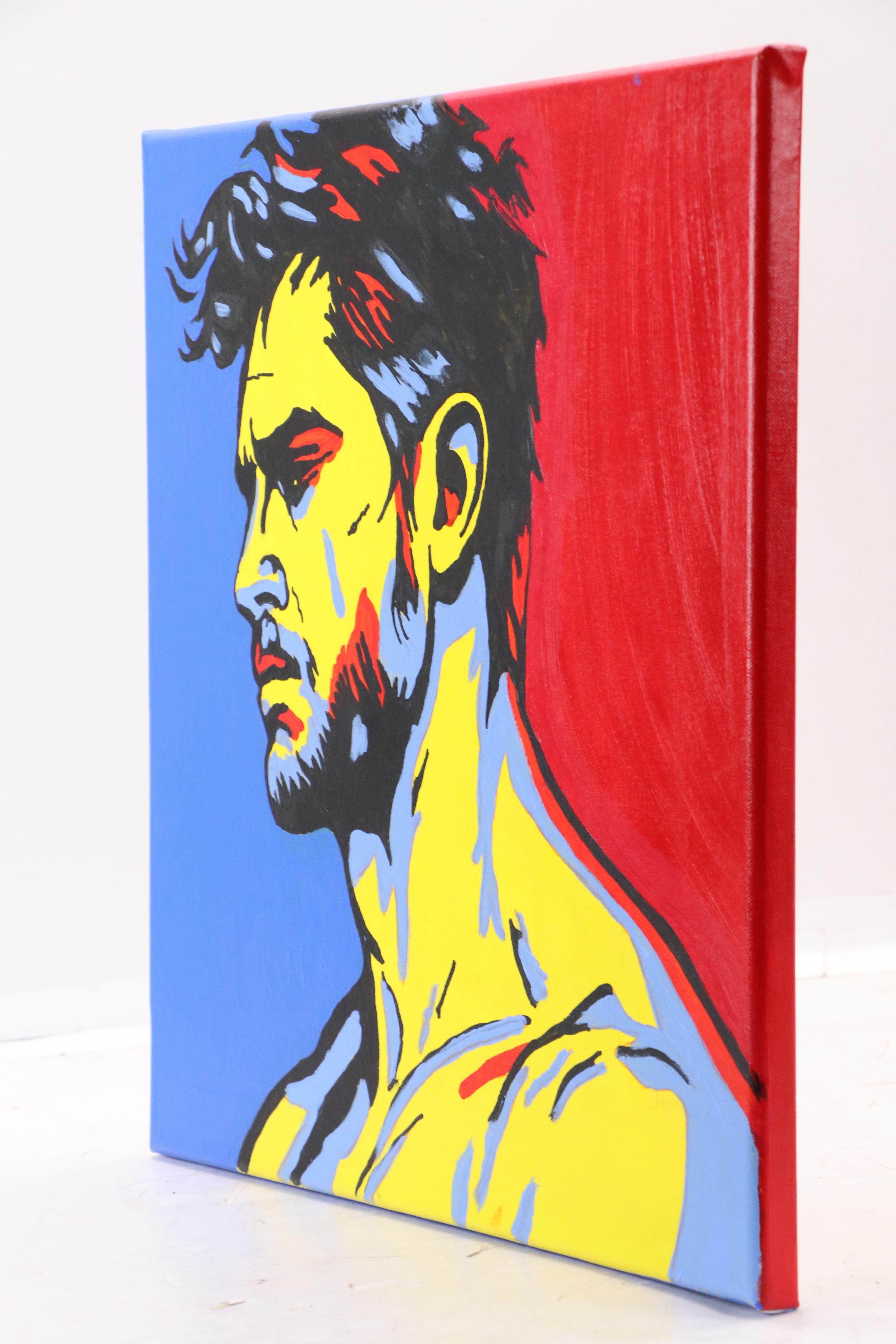 deSanto Stylized Figural Acrylic Portrait "Color War," 2025