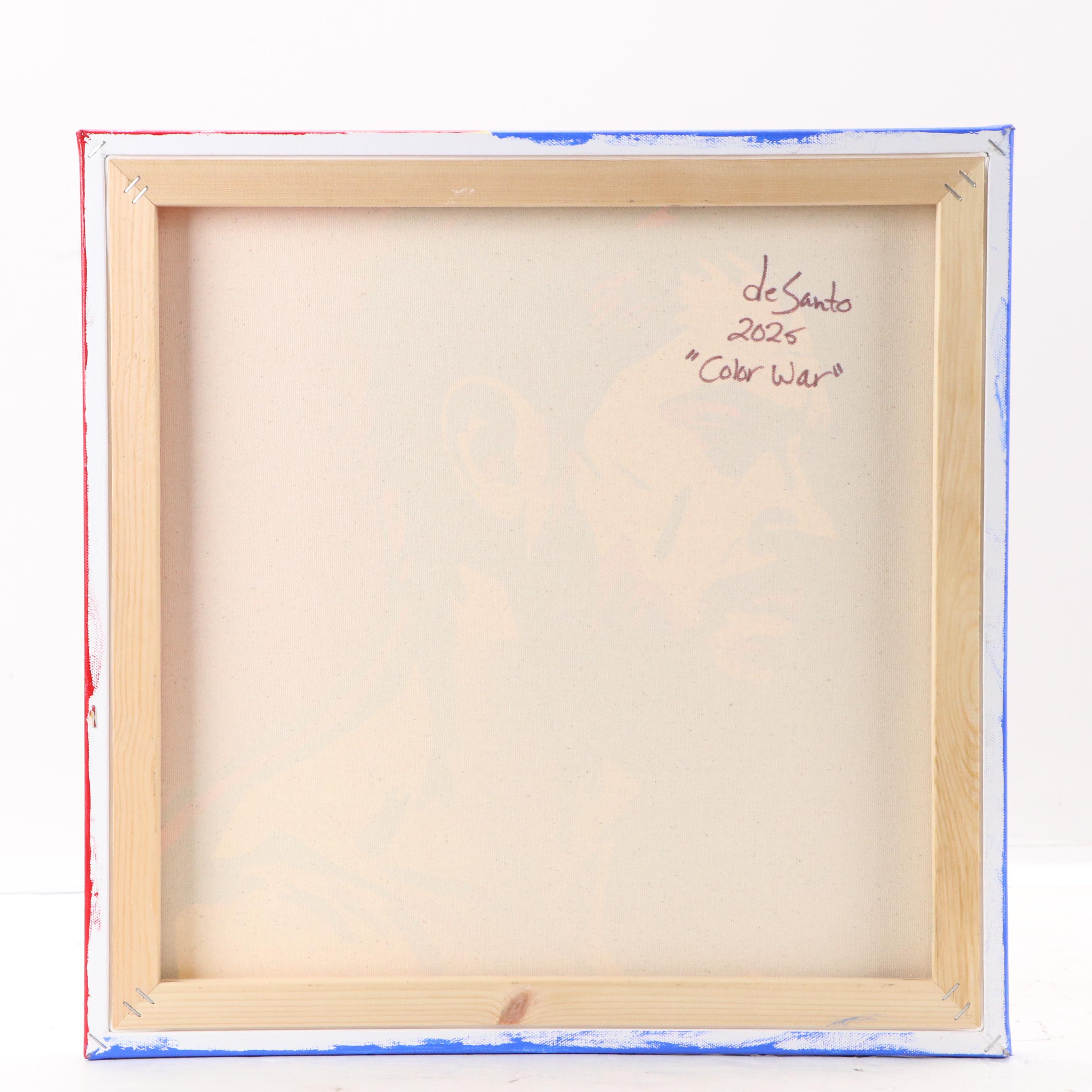 deSanto Stylized Figural Acrylic Portrait "Color War," 2025