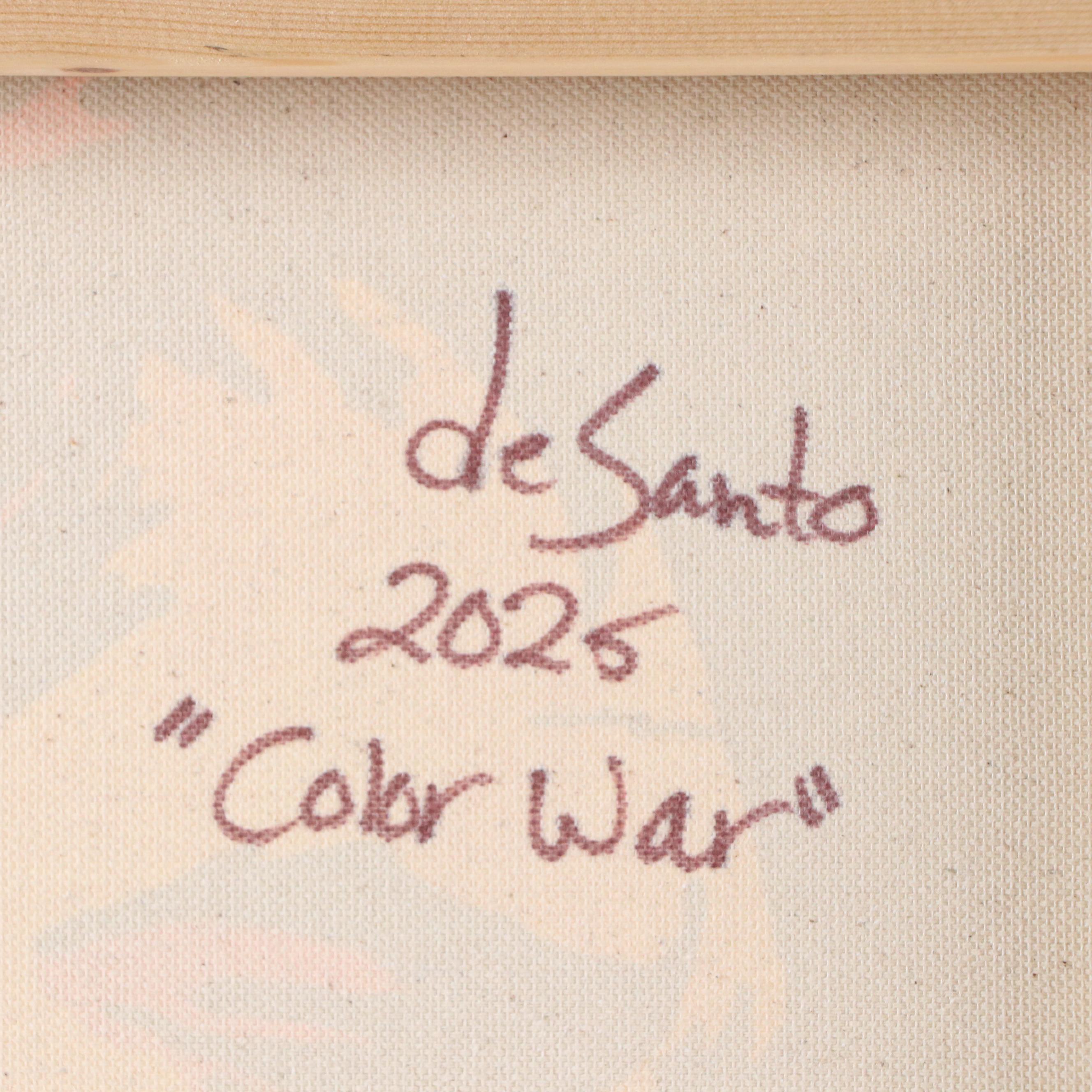 deSanto Stylized Figural Acrylic Portrait "Color War," 2025