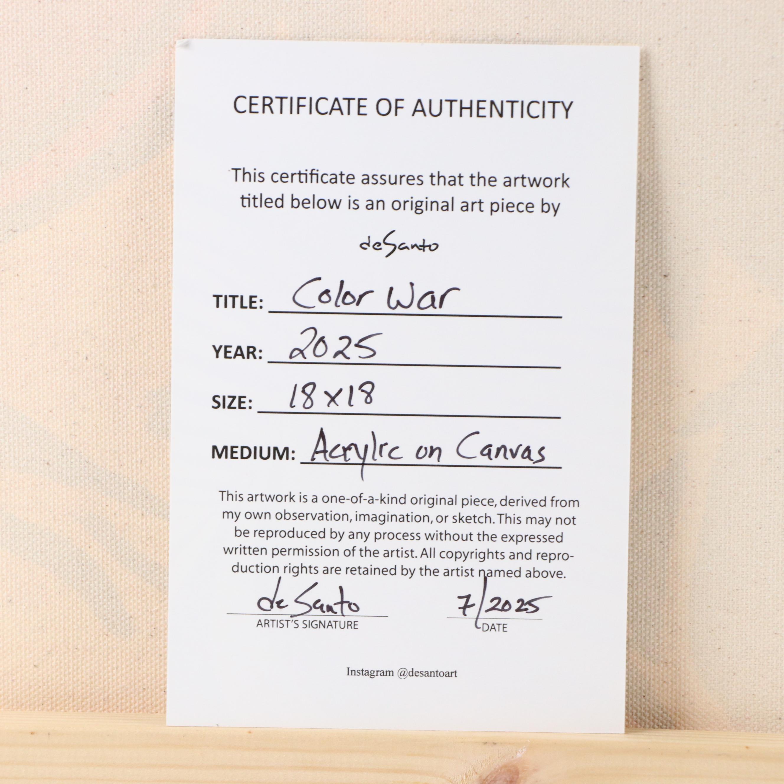 deSanto Stylized Figural Acrylic Portrait "Color War," 2025