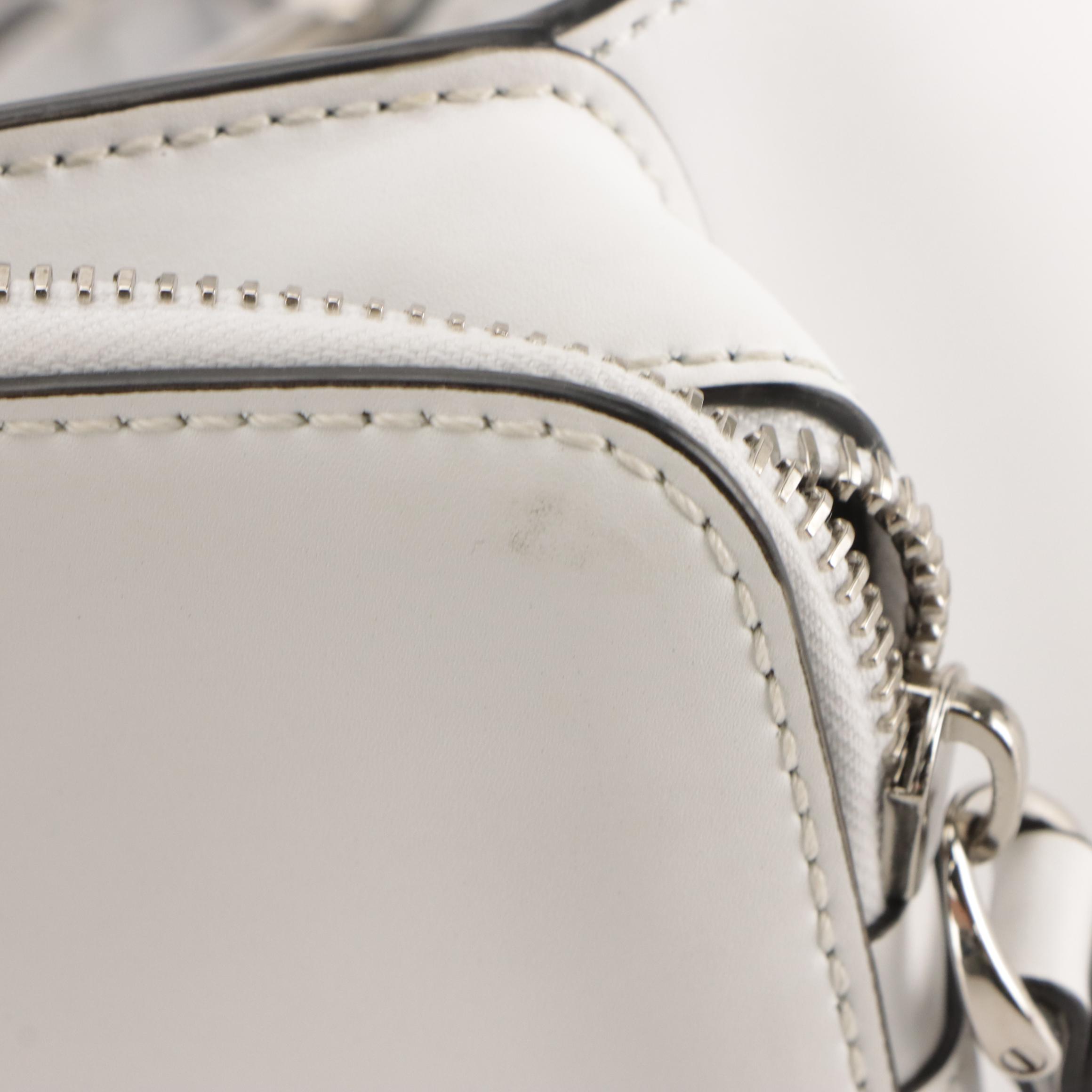 Valentino Garavani Floral Printed Belt Bag in Bright White Calfskin Leather