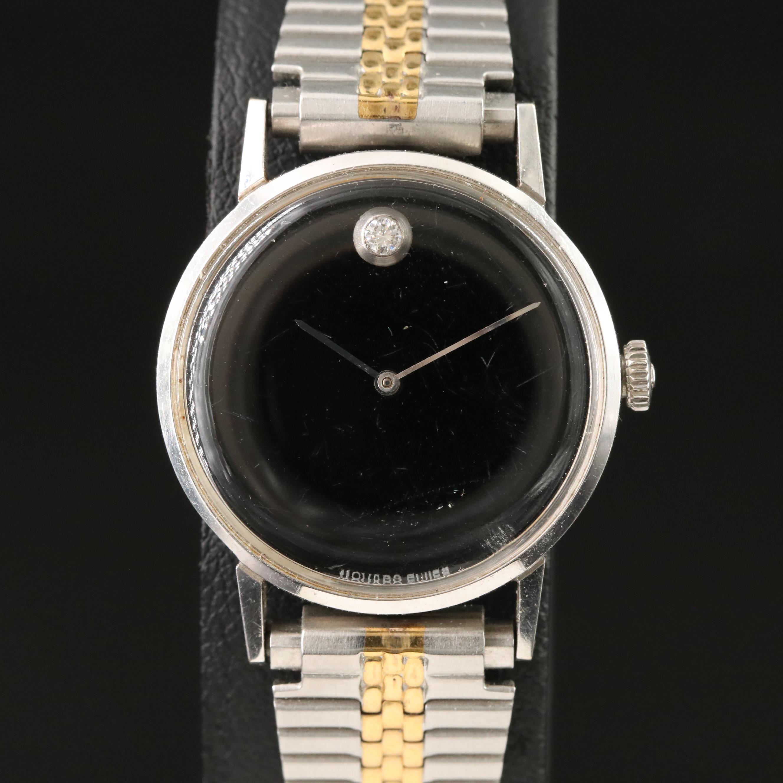 Movado Museum 14K Gold & Diamond Watch