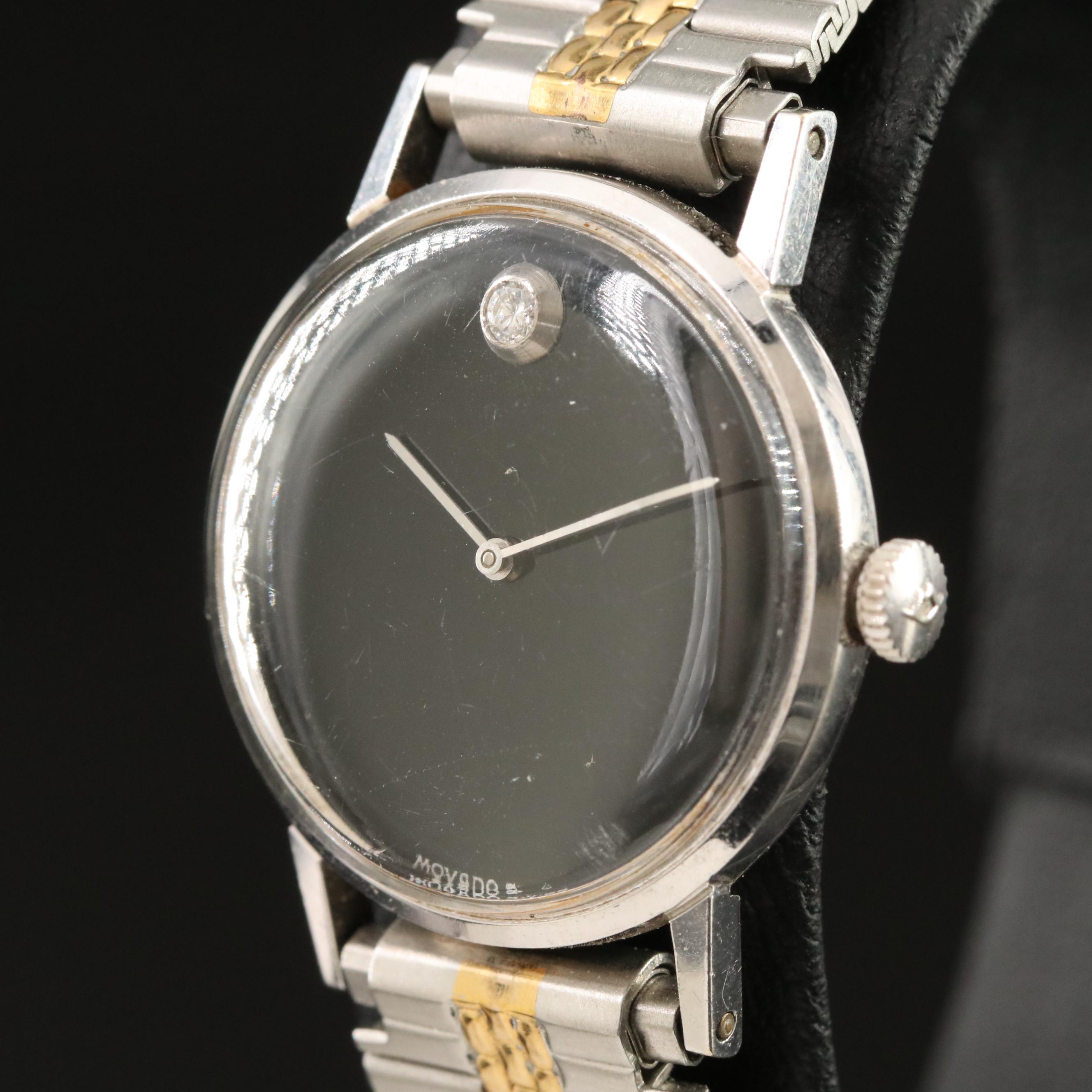 Movado Museum 14K Gold & Diamond Watch