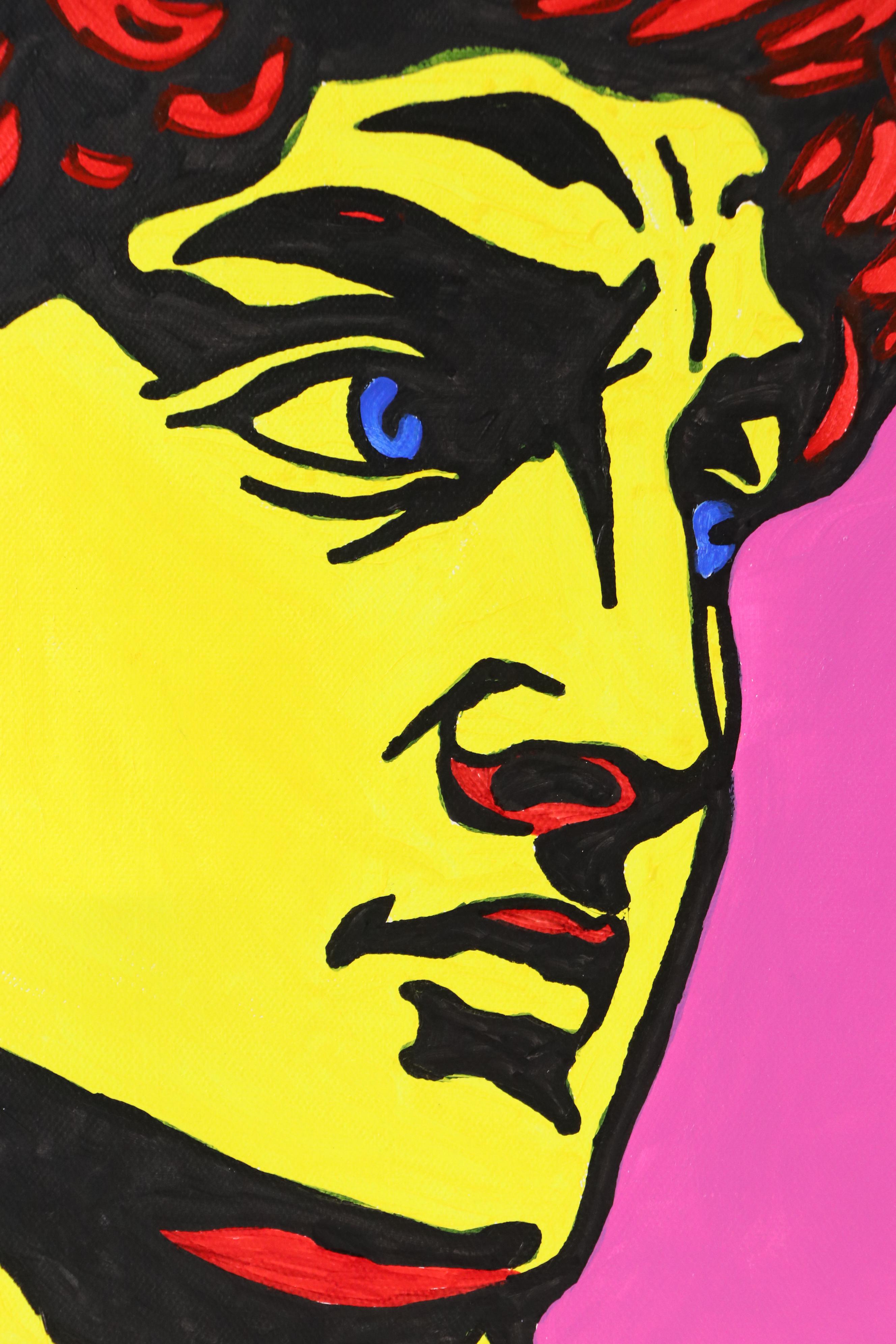 deSanto Stylized Figural Acrylic Portrait After Michelangelo's David "The Gaze"