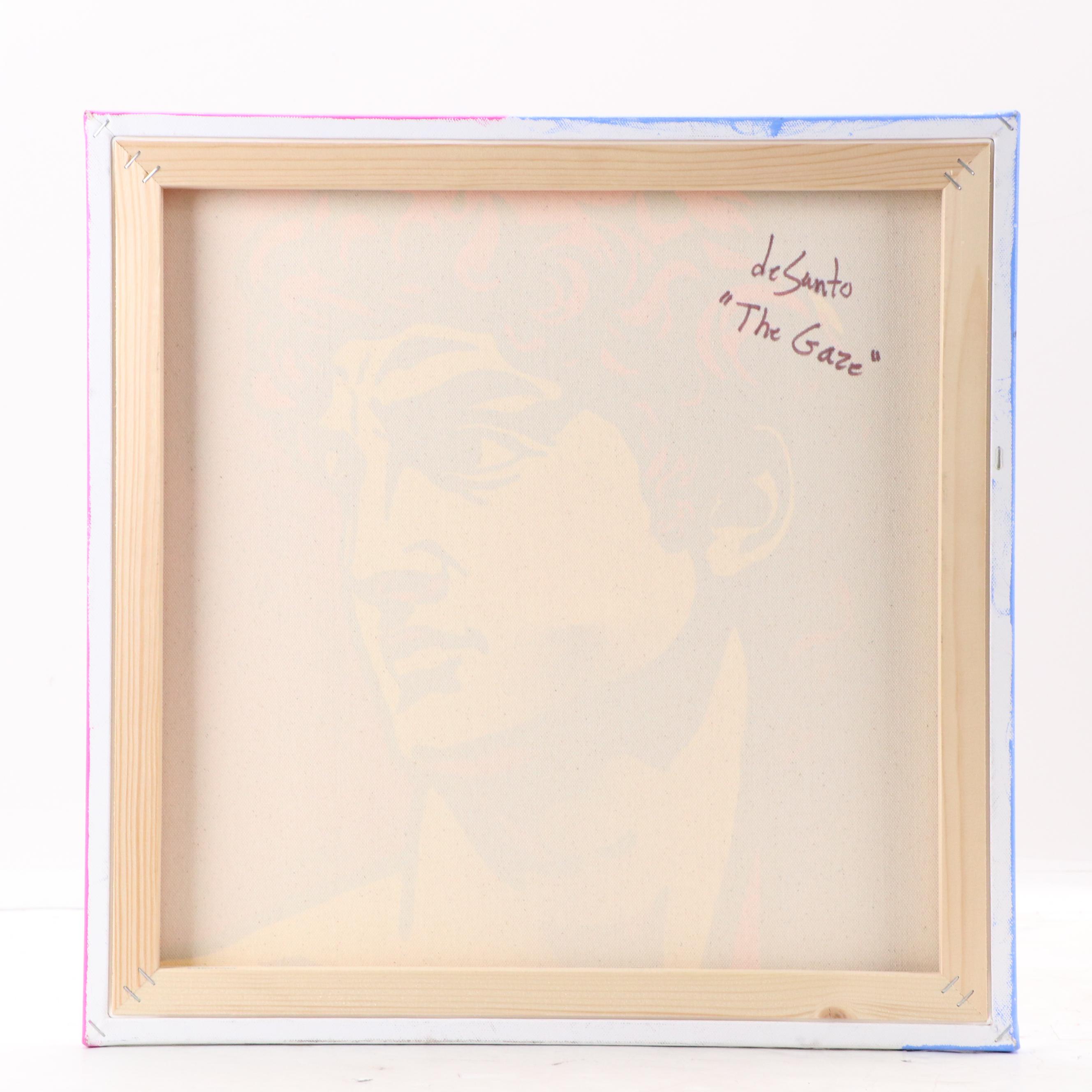 deSanto Stylized Figural Acrylic Portrait After Michelangelo's David "The Gaze"