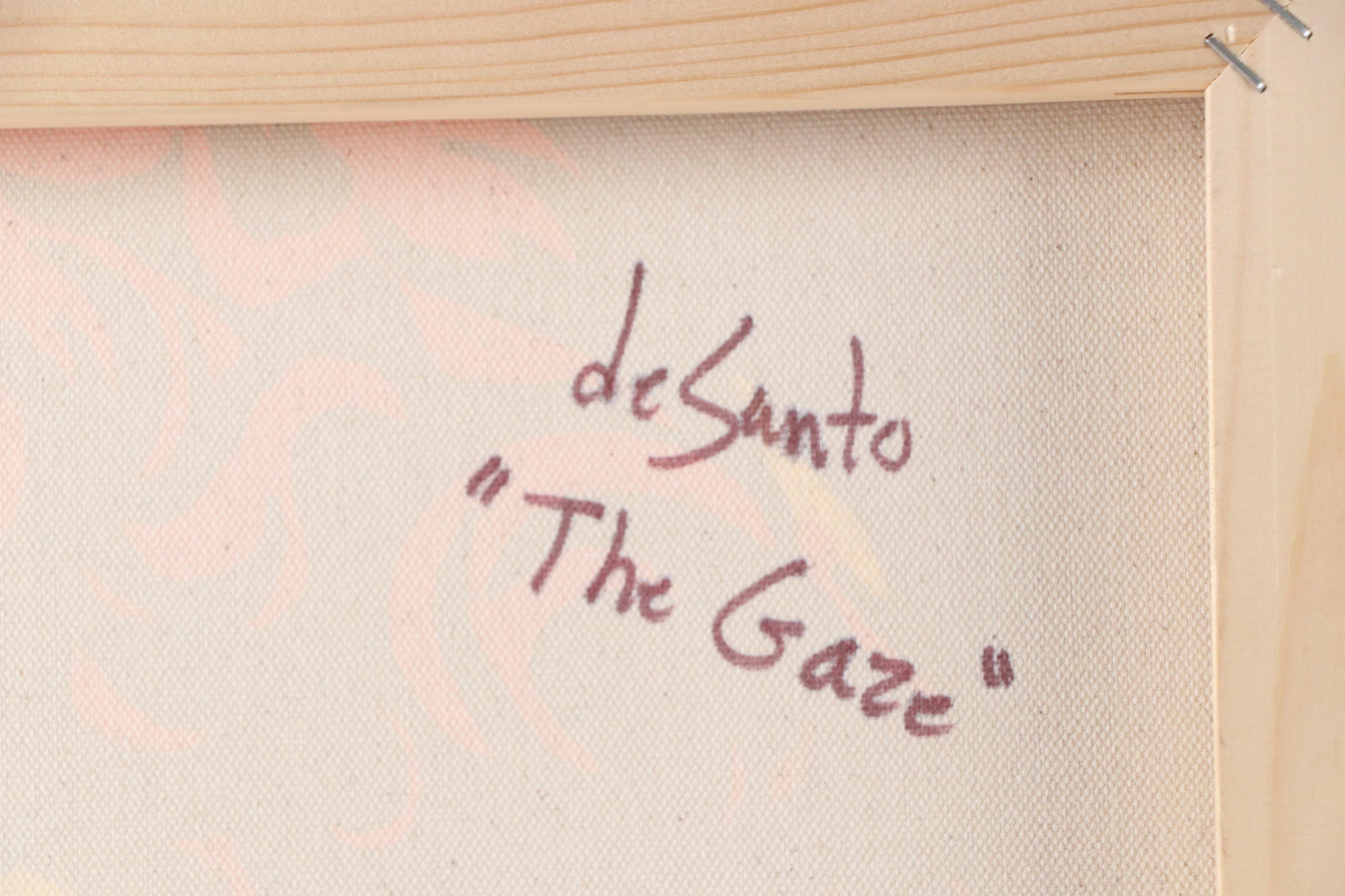 deSanto Stylized Figural Acrylic Portrait After Michelangelo's David "The Gaze"