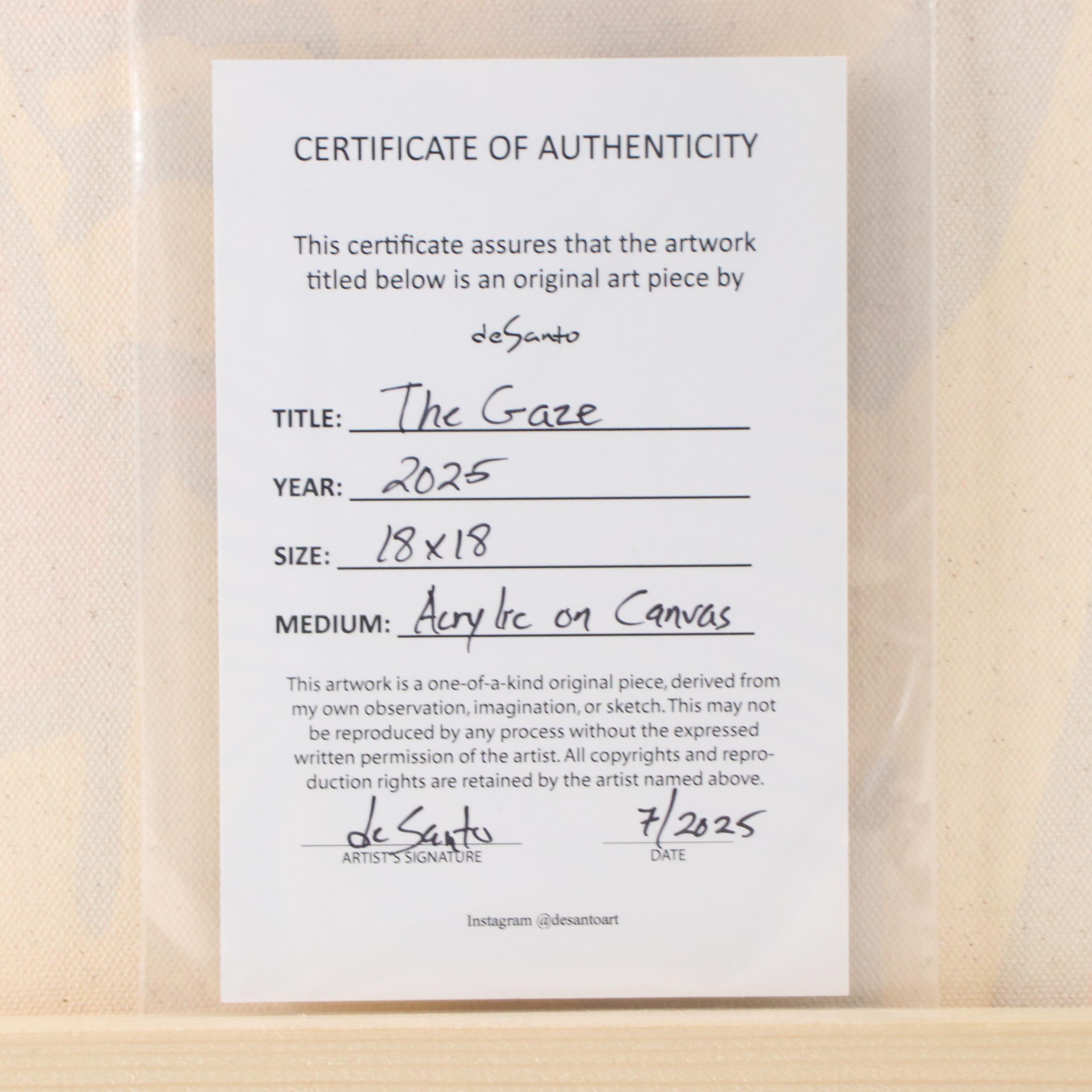 deSanto Stylized Figural Acrylic Portrait After Michelangelo's David "The Gaze"