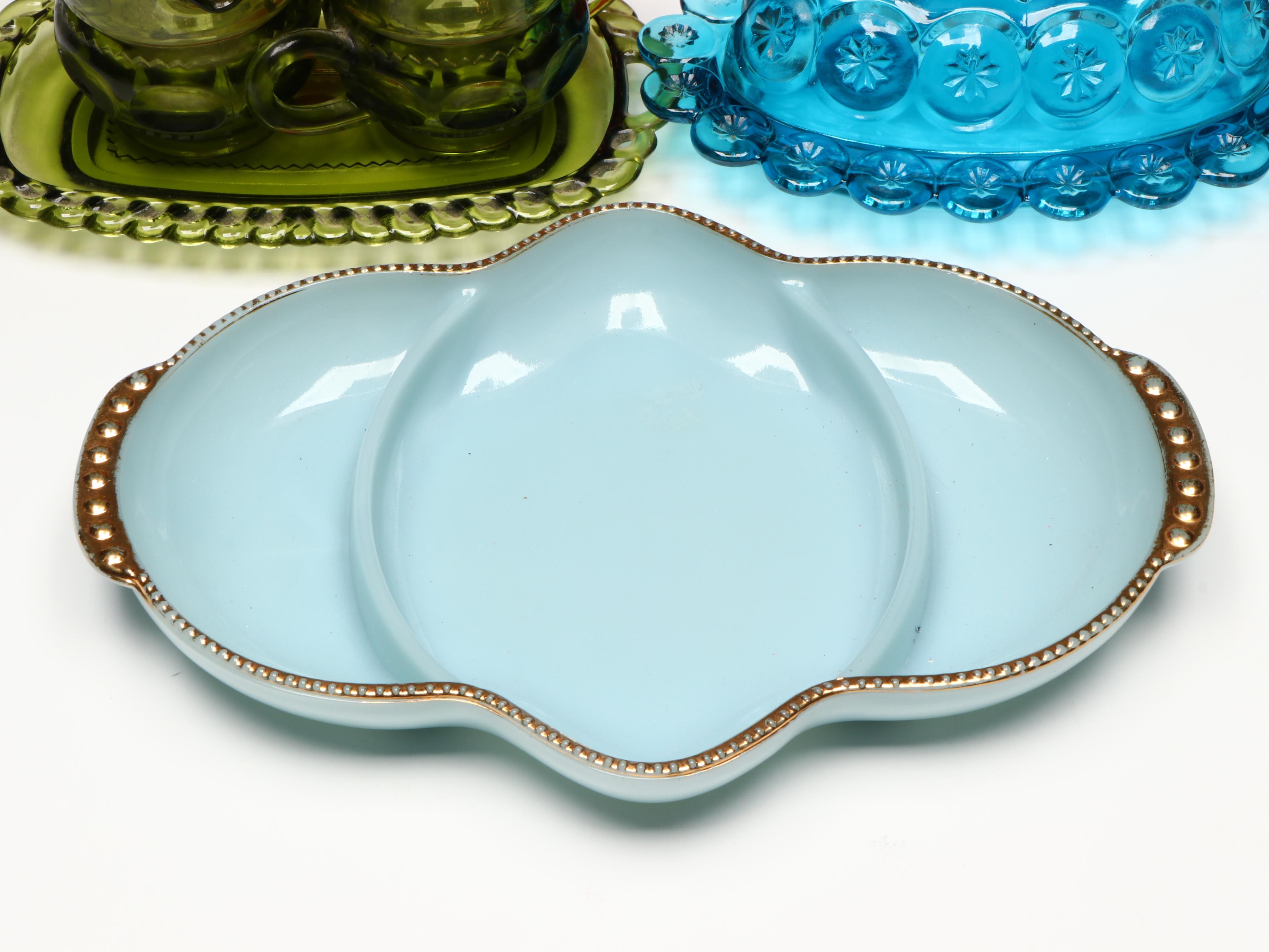 MCM Ceramic Pitcher and Pepper Shaker with Other Table Accessories