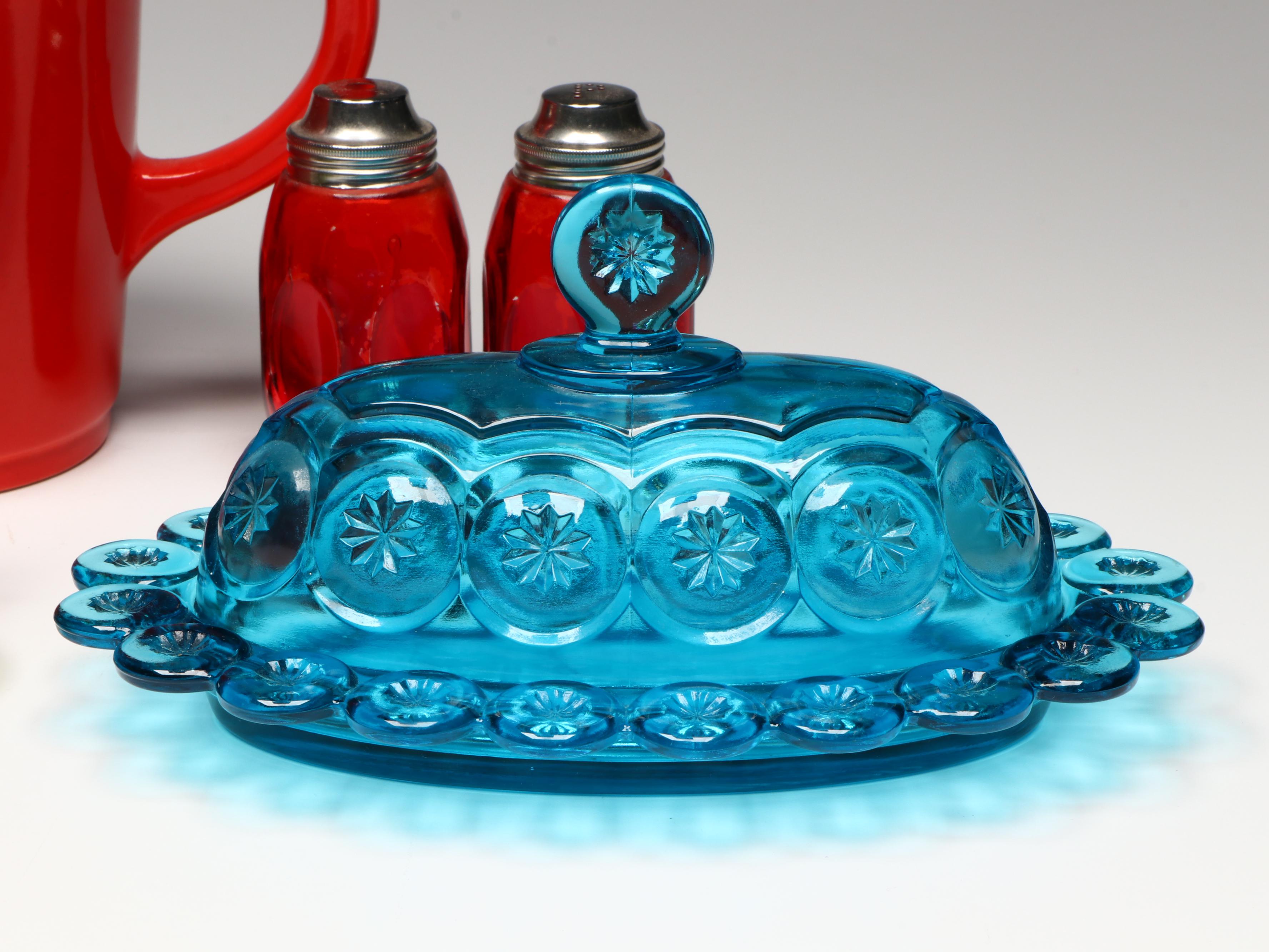 MCM Ceramic Pitcher and Pepper Shaker with Other Table Accessories