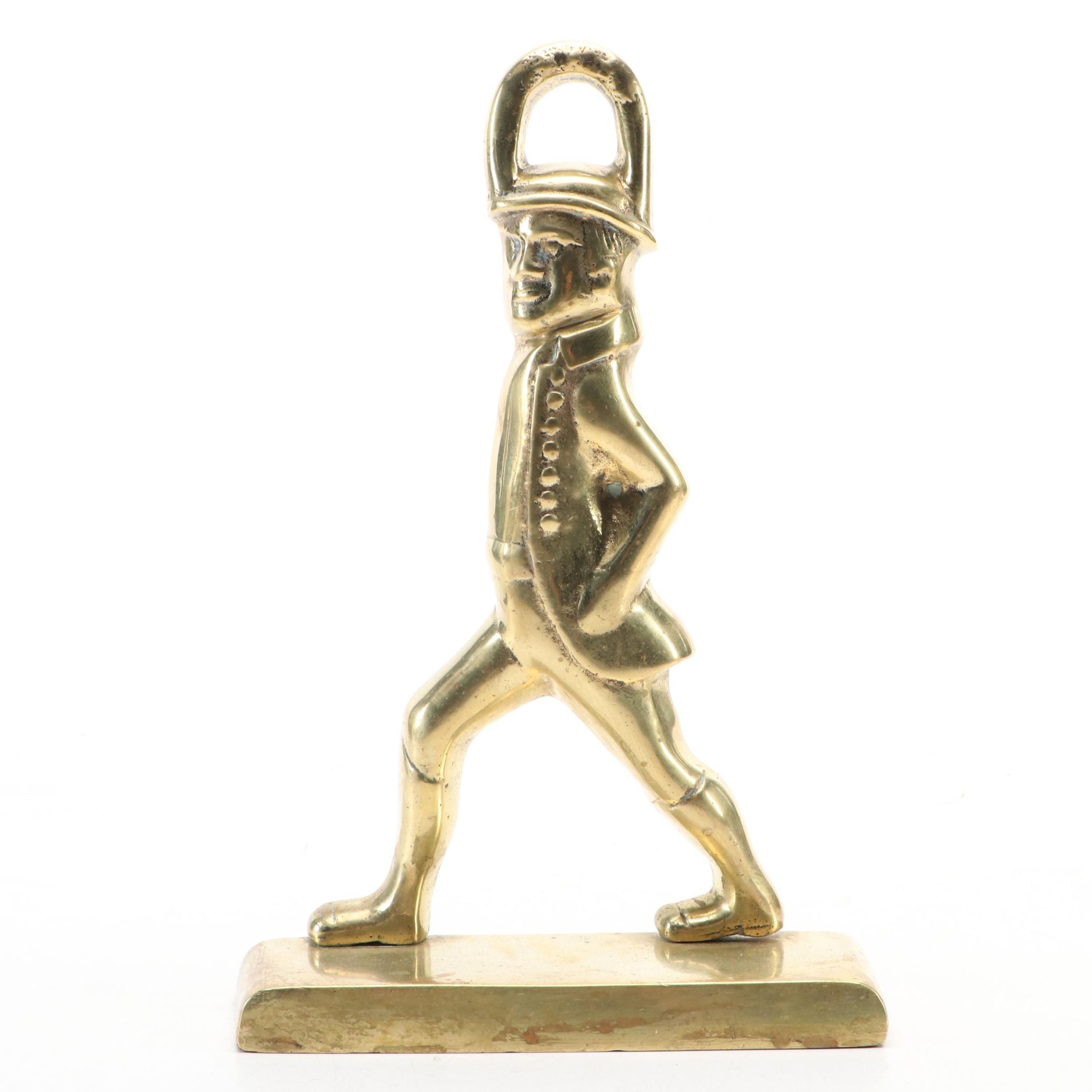 Brass Hessian Soldier Doorstop, Mid to Late 20th Century