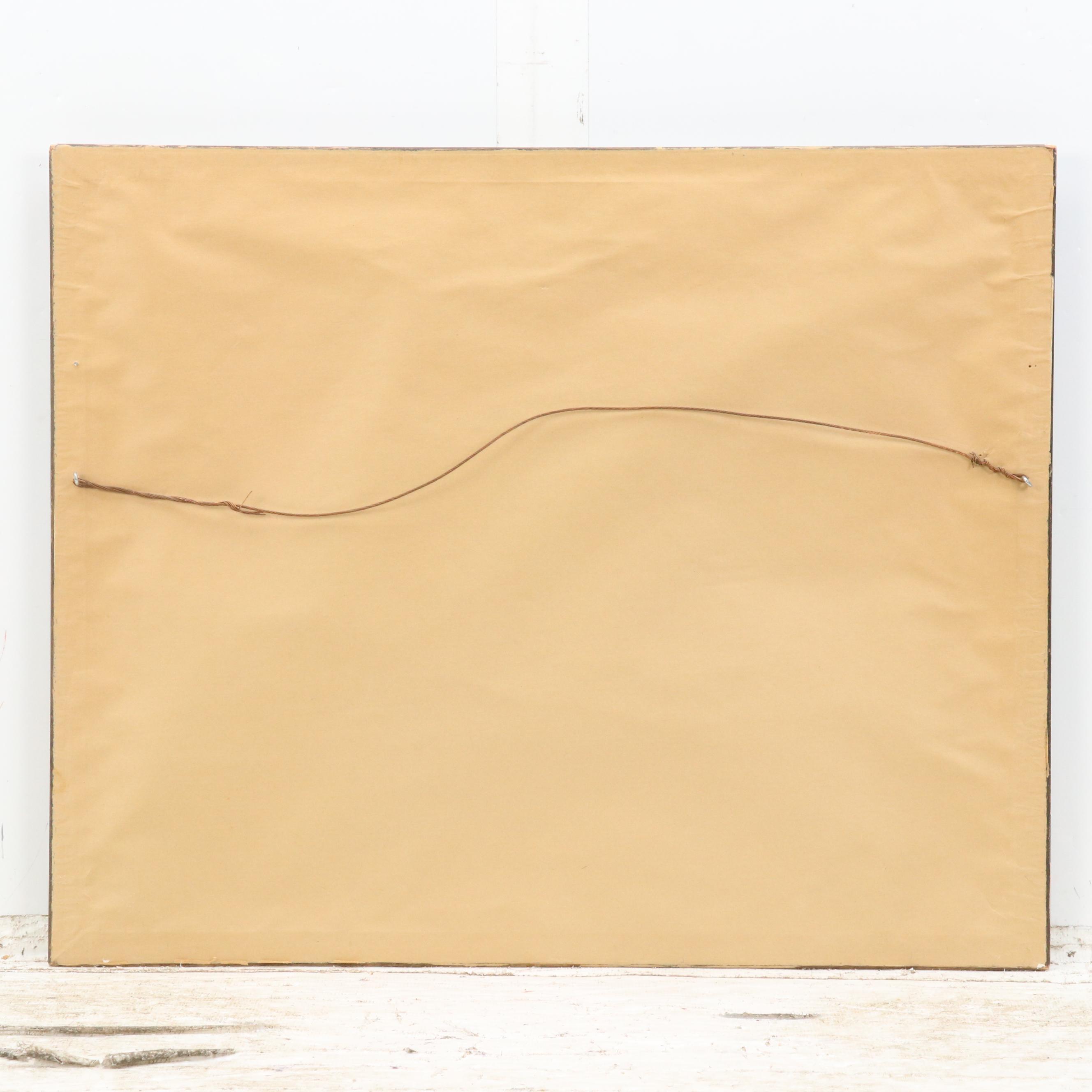 David Leung Gouache Painting on Cork Paper of Bird in Spring with Bamboo