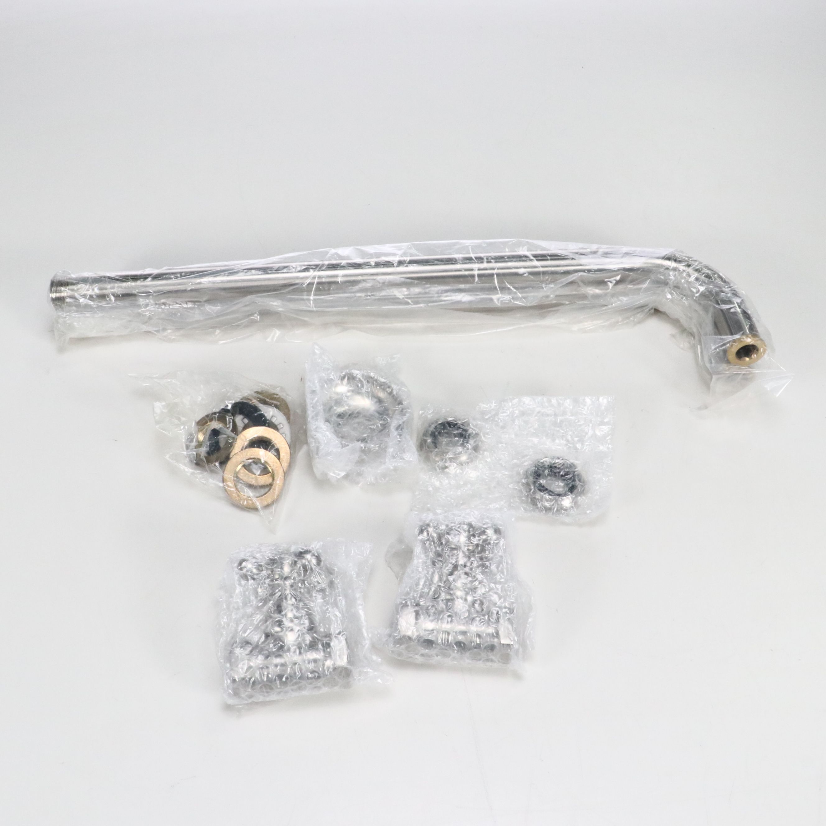 Contemporary Bathroom Faucet, Shower Curtain Rod, and Other Hardware