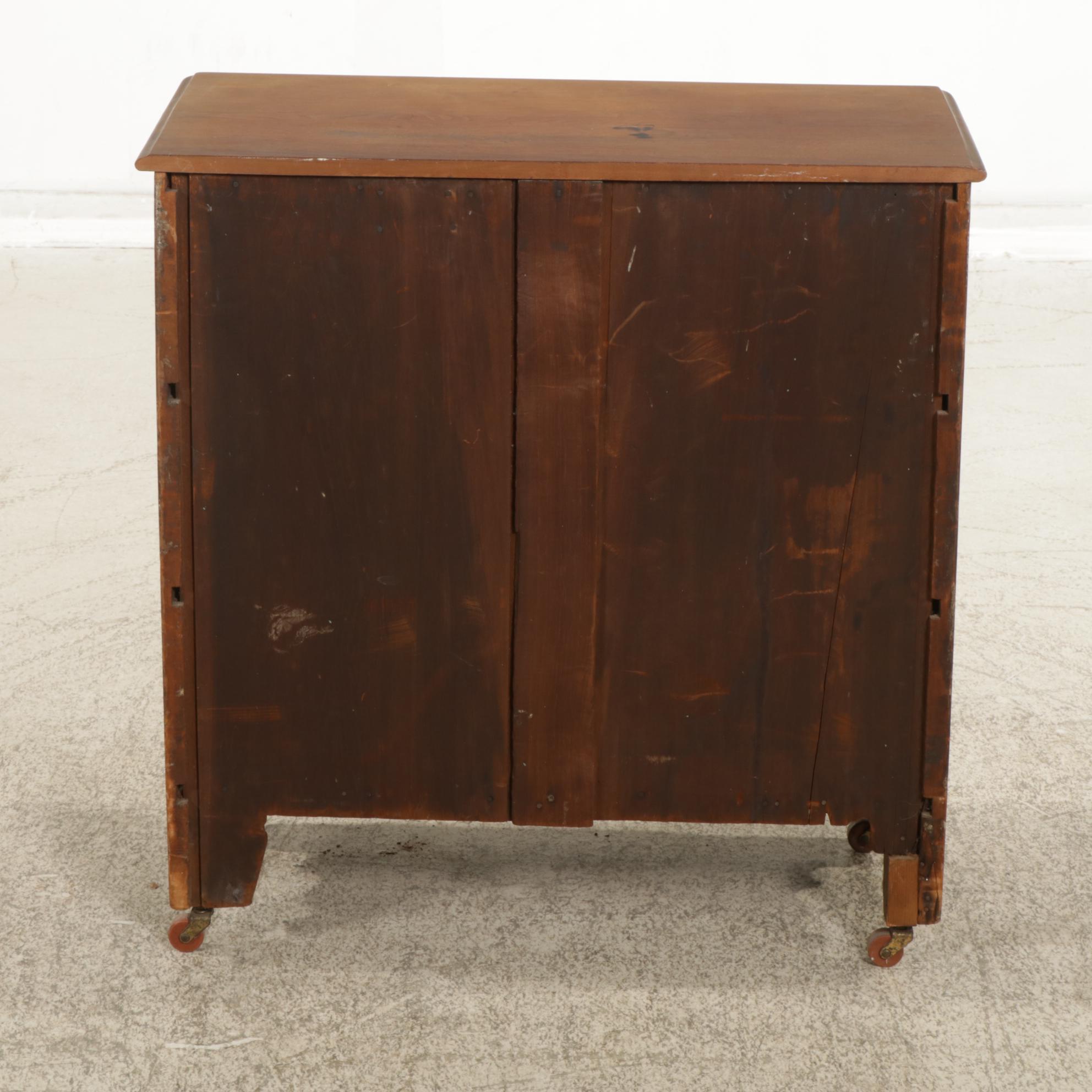 American Empire Style Walnut Three-Drawer Chest, Mid to Late 19th Century