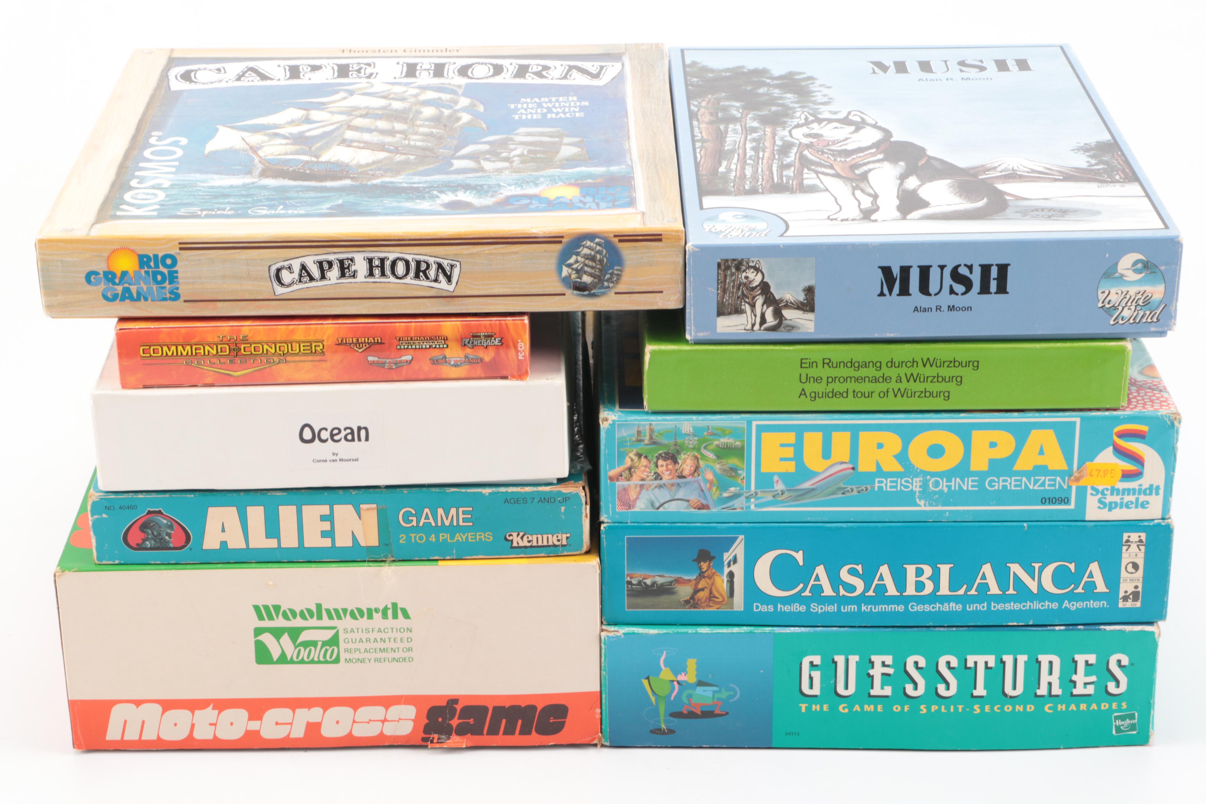 "Alien", "Casablanca", "Mush", "Cape Horn", and More Board Games