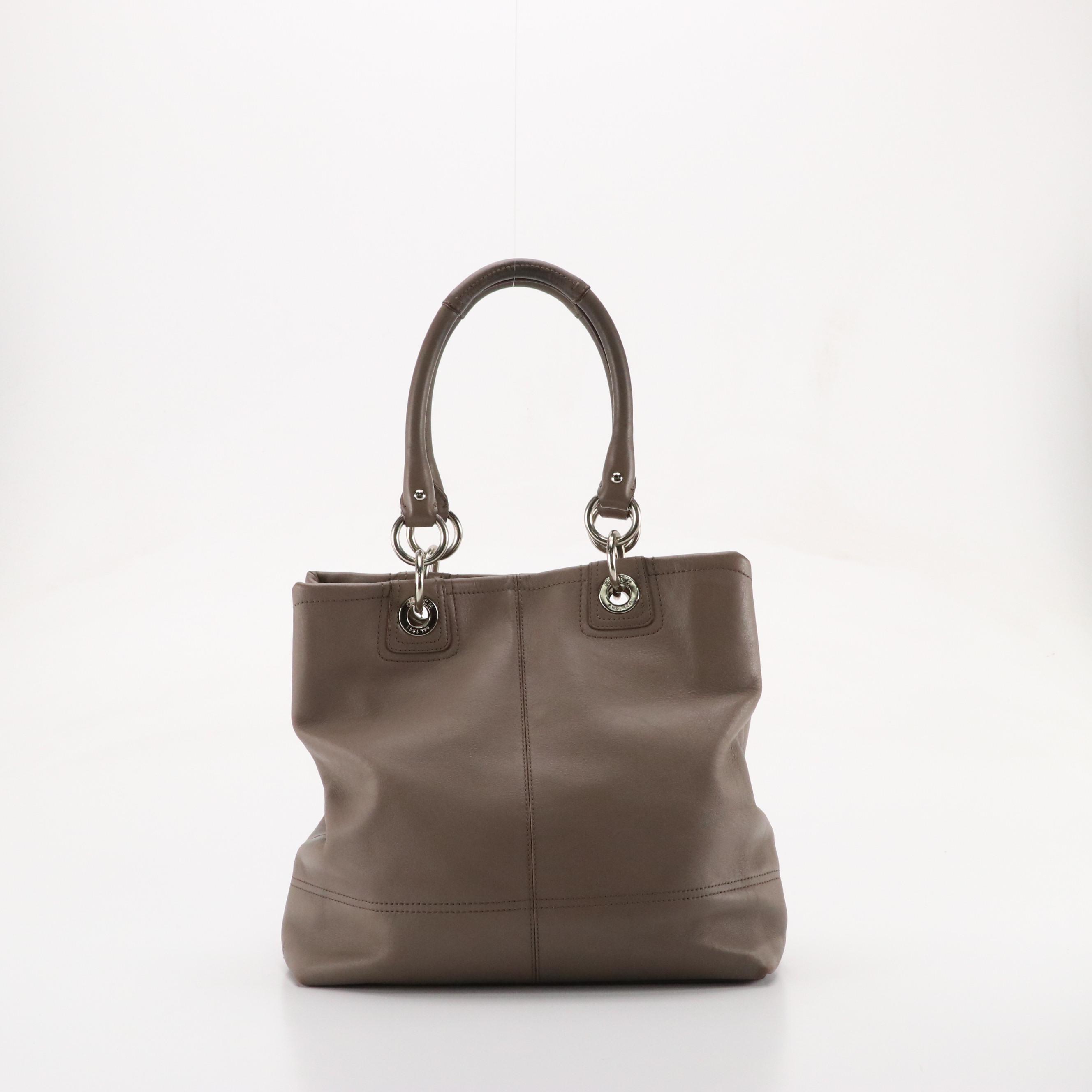 Coach Hampton Turnlock Shoulder Bag in Gray Leather