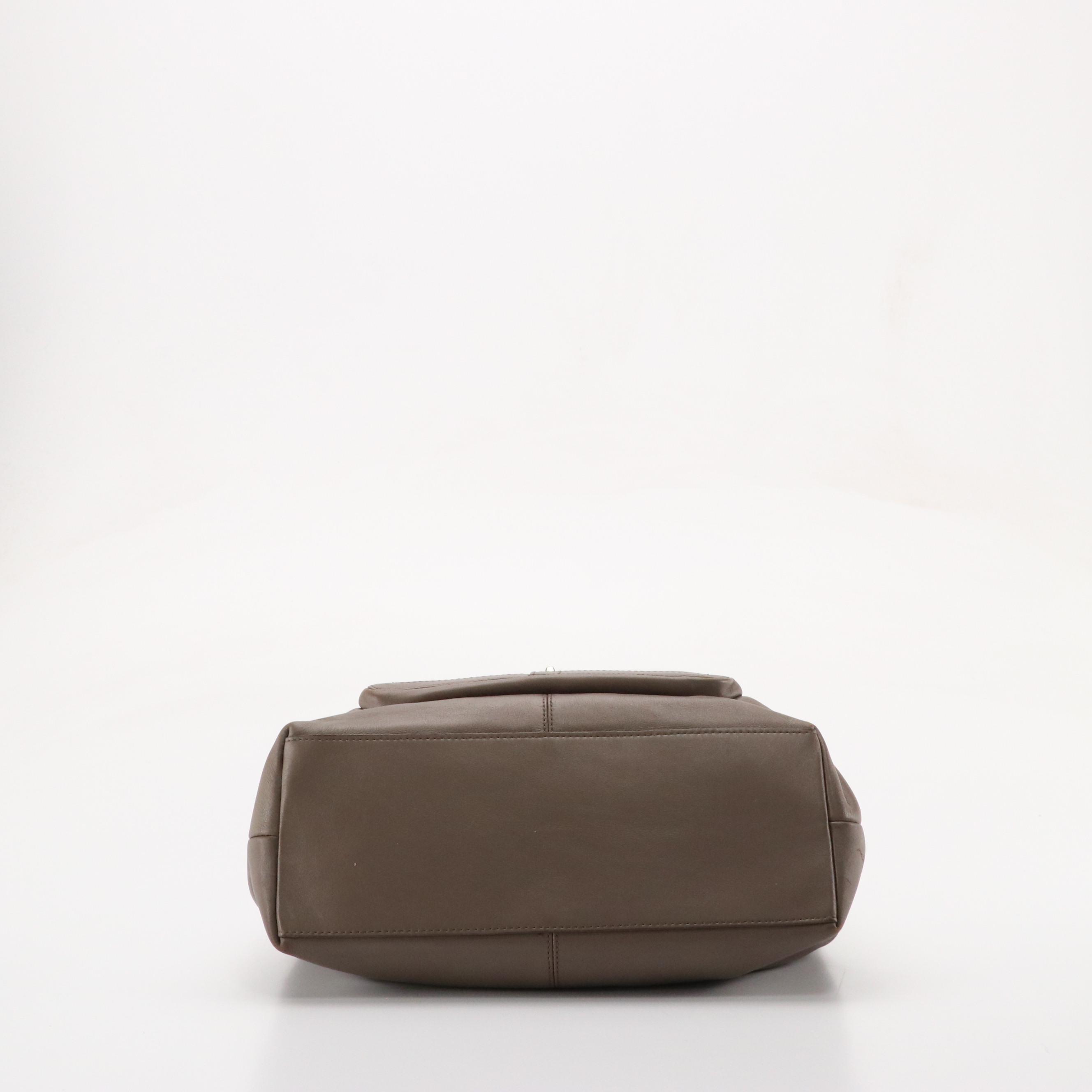 Coach Hampton Turnlock Shoulder Bag in Gray Leather