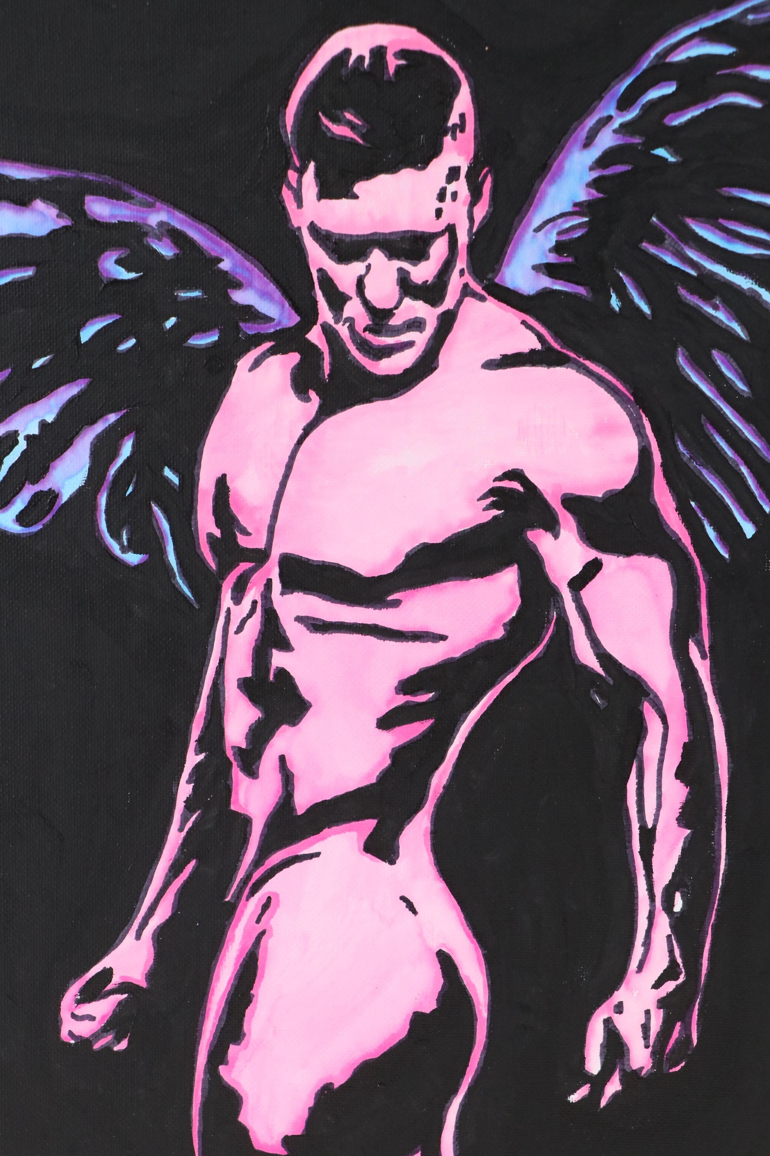 deSanto Stylized Male Figure Acrylic Painting, 2025