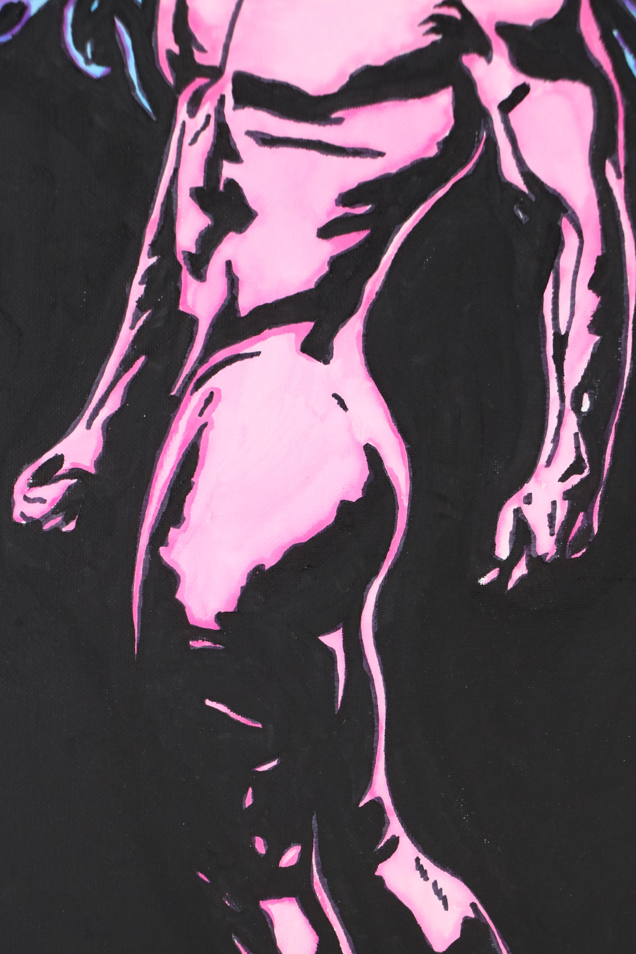 deSanto Stylized Male Figure Acrylic Painting, 2025