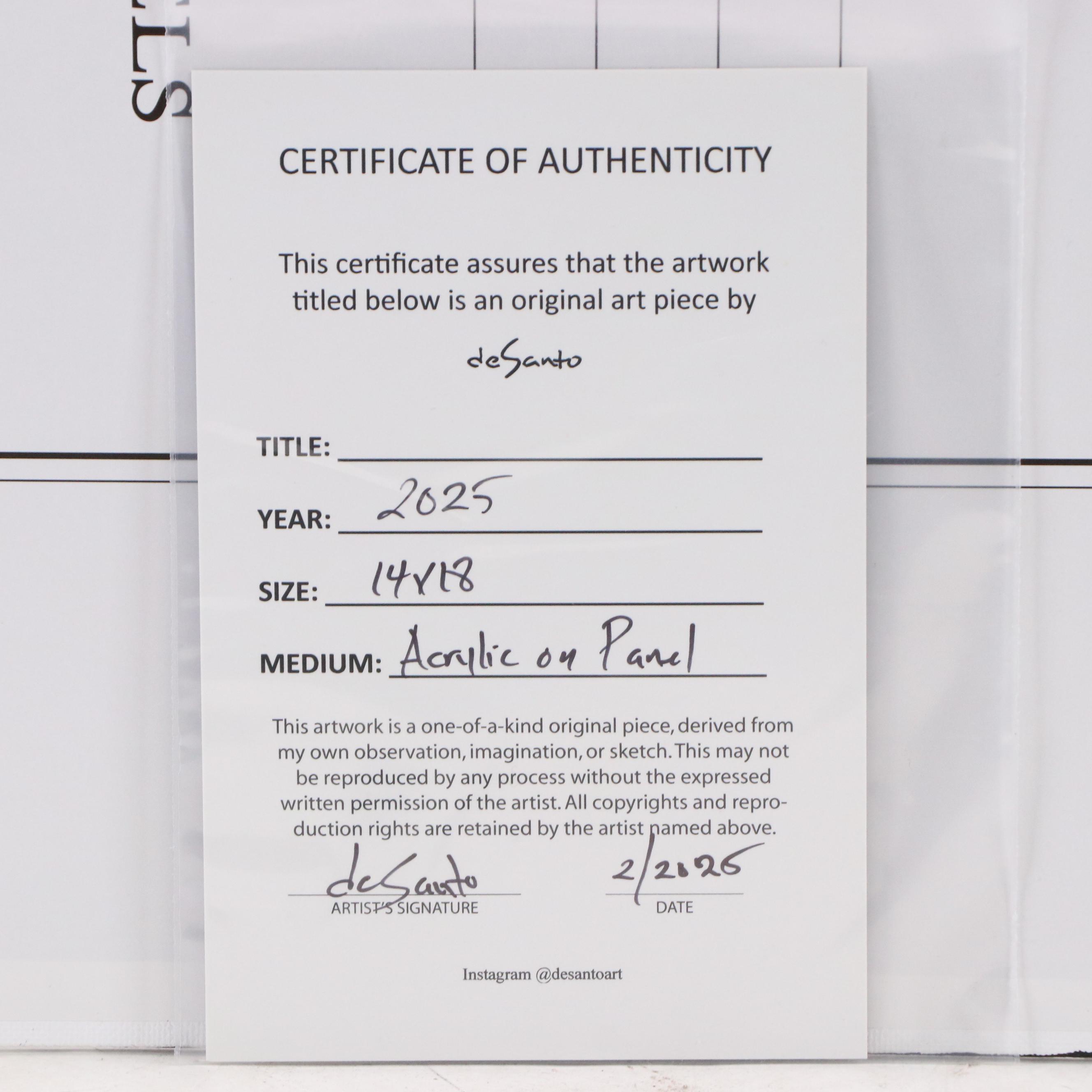 deSanto Stylized Male Figure Acrylic Painting, 2025