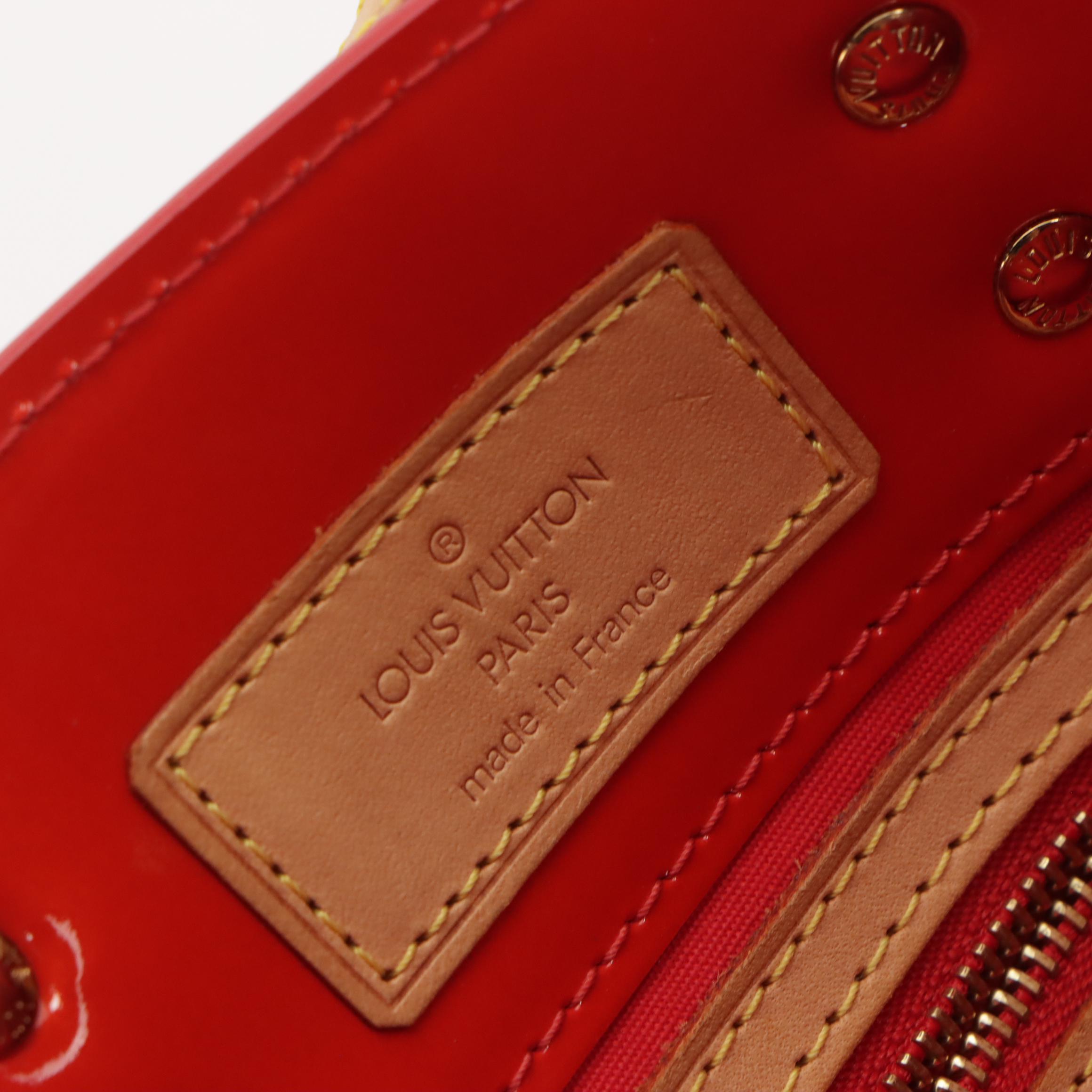 Louis Vuitton Reade PM Handbag Tote in Red Monogram Vernis and Leather