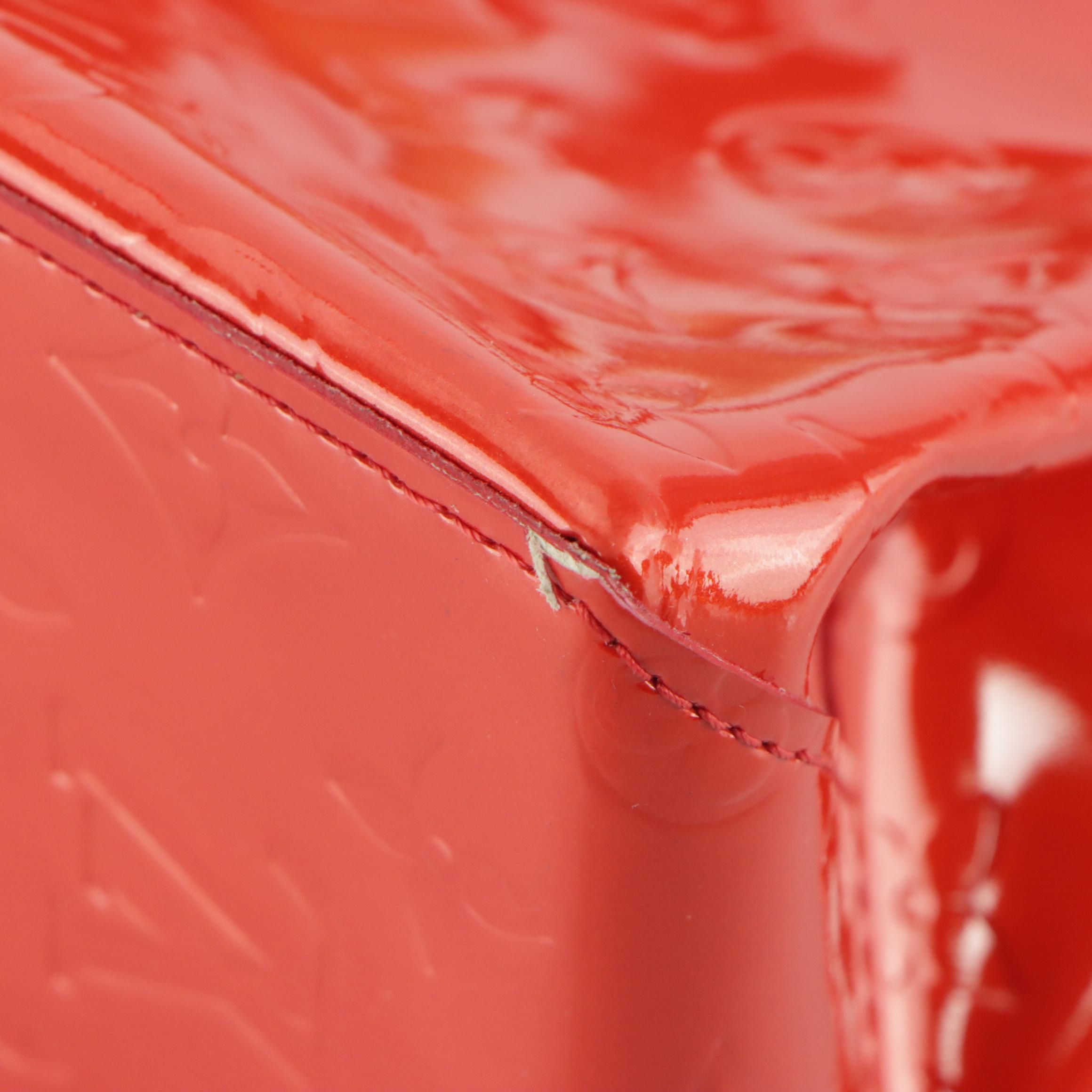 Louis Vuitton Reade PM Handbag Tote in Red Monogram Vernis and Leather