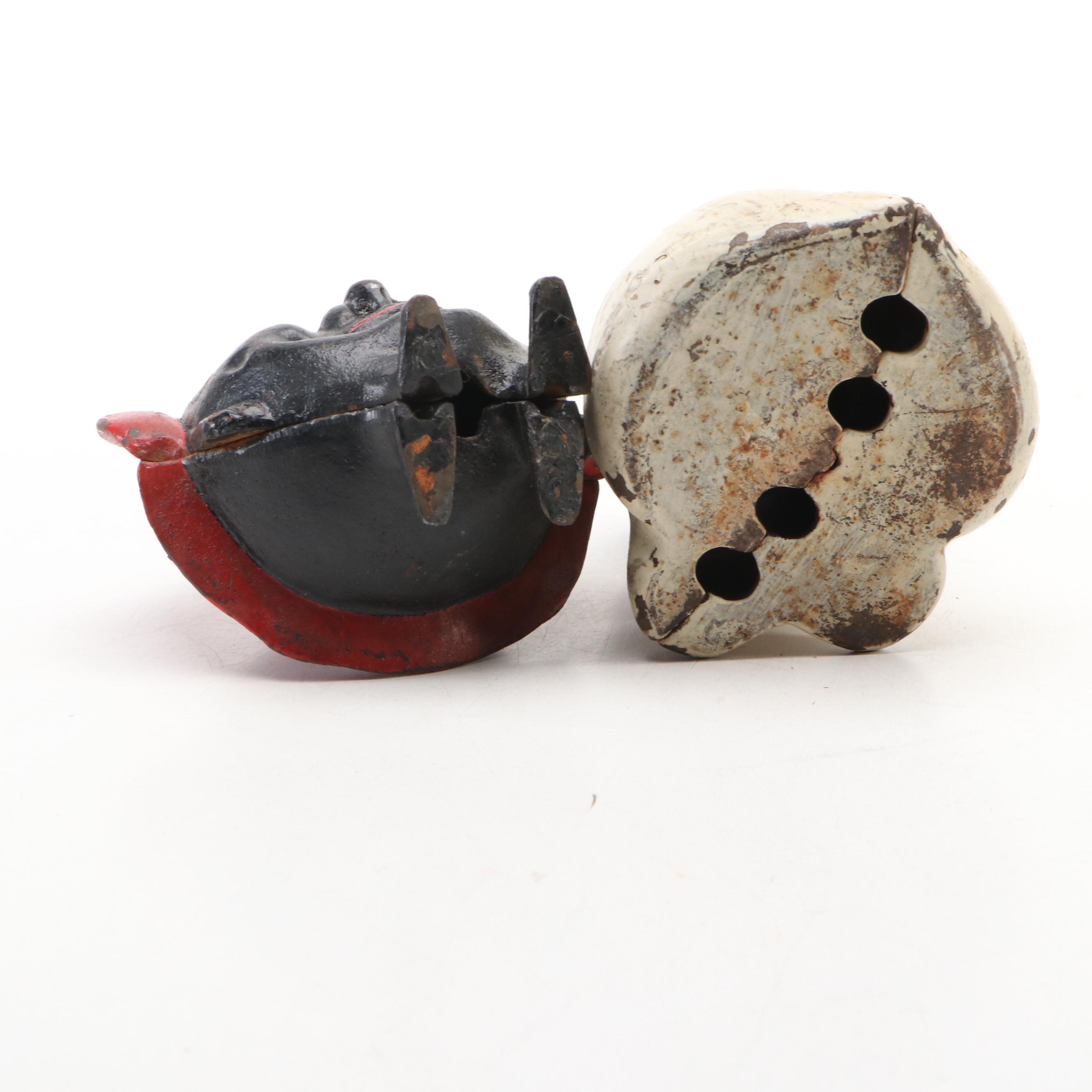 Cast Iron Save and Smile Money Box with Dog Bank, Early 20th Century