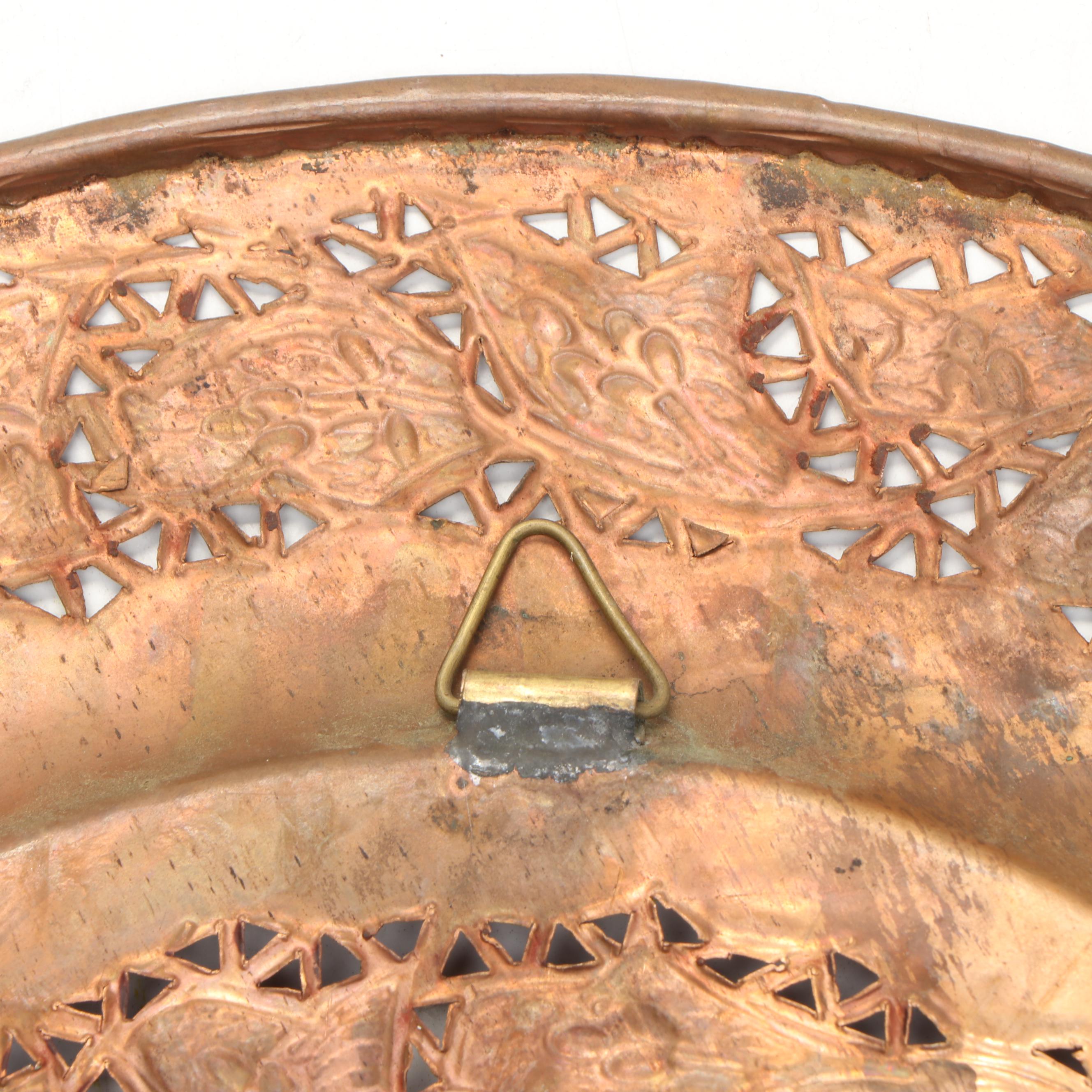 Indian Pierced Repoussé and Engraved Copper Chargers