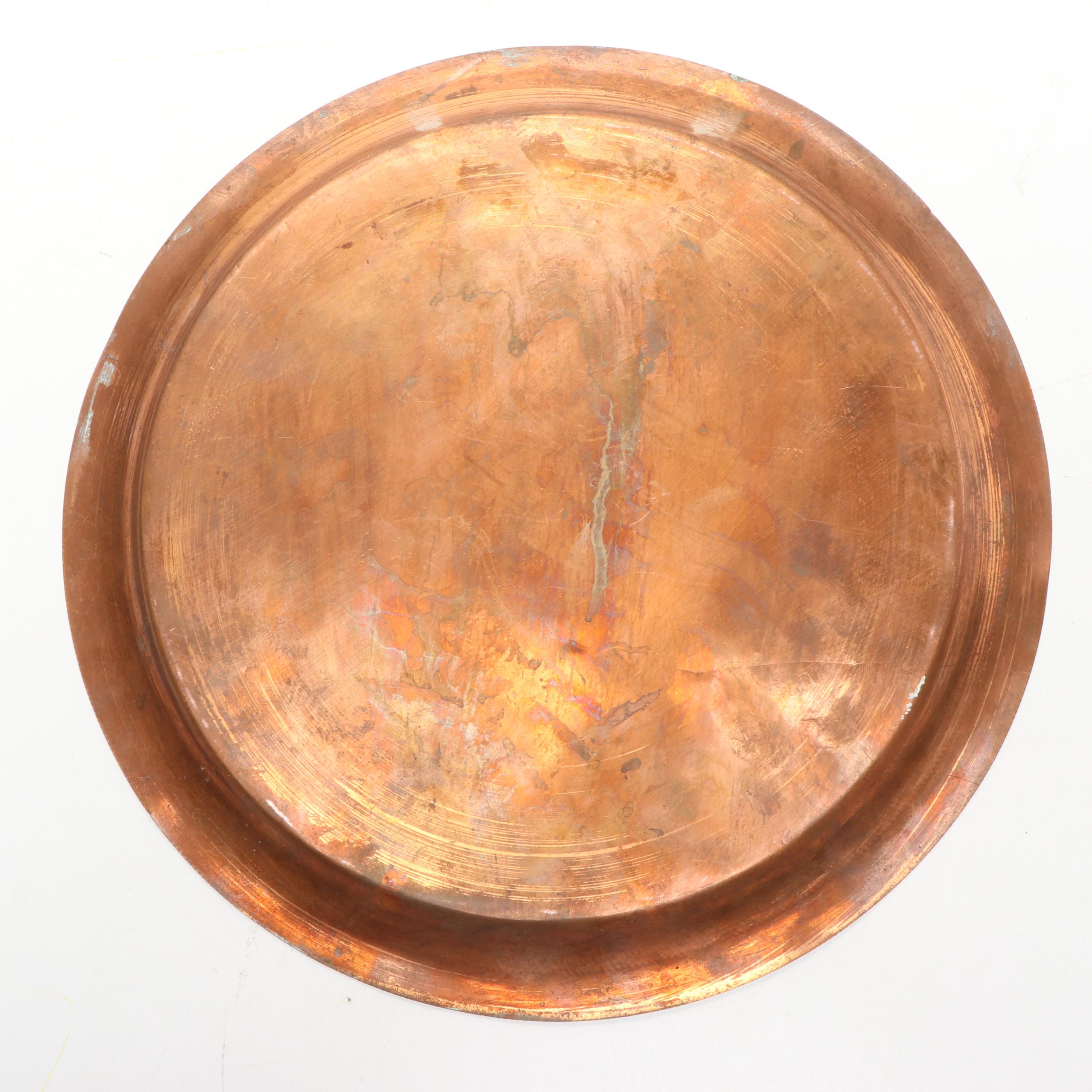 Indian Pierced Repoussé and Engraved Copper Chargers