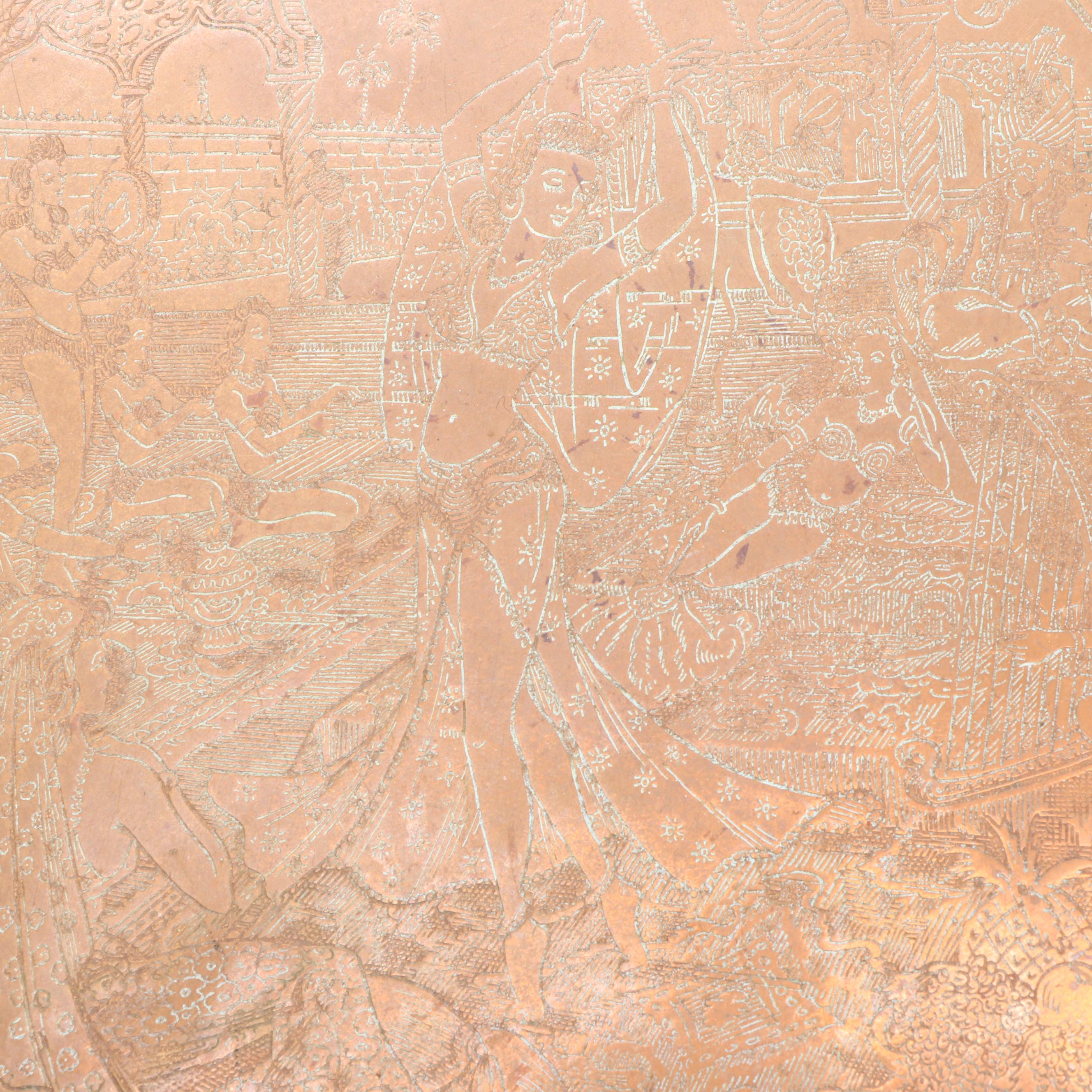 Indian Pierced Repoussé and Engraved Copper Chargers